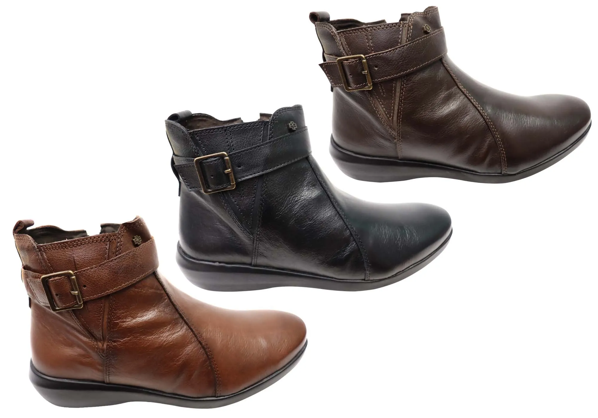 Perlatto Tess Damen Bequeme Leder Knöchelstiefel Hergestellt in Brasilien Perlatto Schuhe