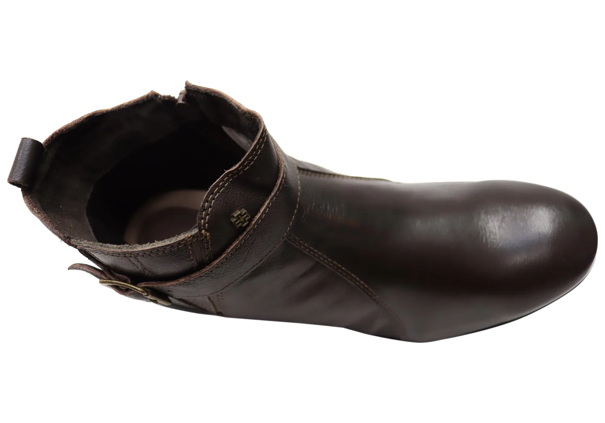 Perlatto Tess Damen Bequeme Leder Knöchelstiefel Hergestellt in Brasilien Perlatto Schuhe