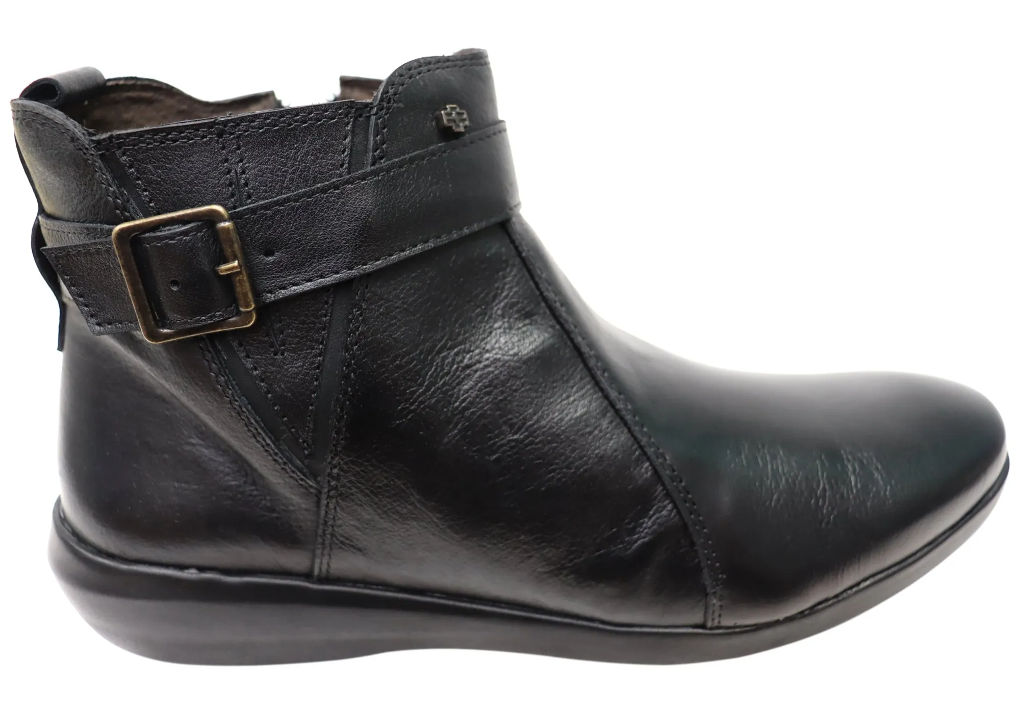 Perlatto Tess Damen Bequeme Leder Knöchelstiefel Hergestellt in Brasilien Perlatto Schuhe