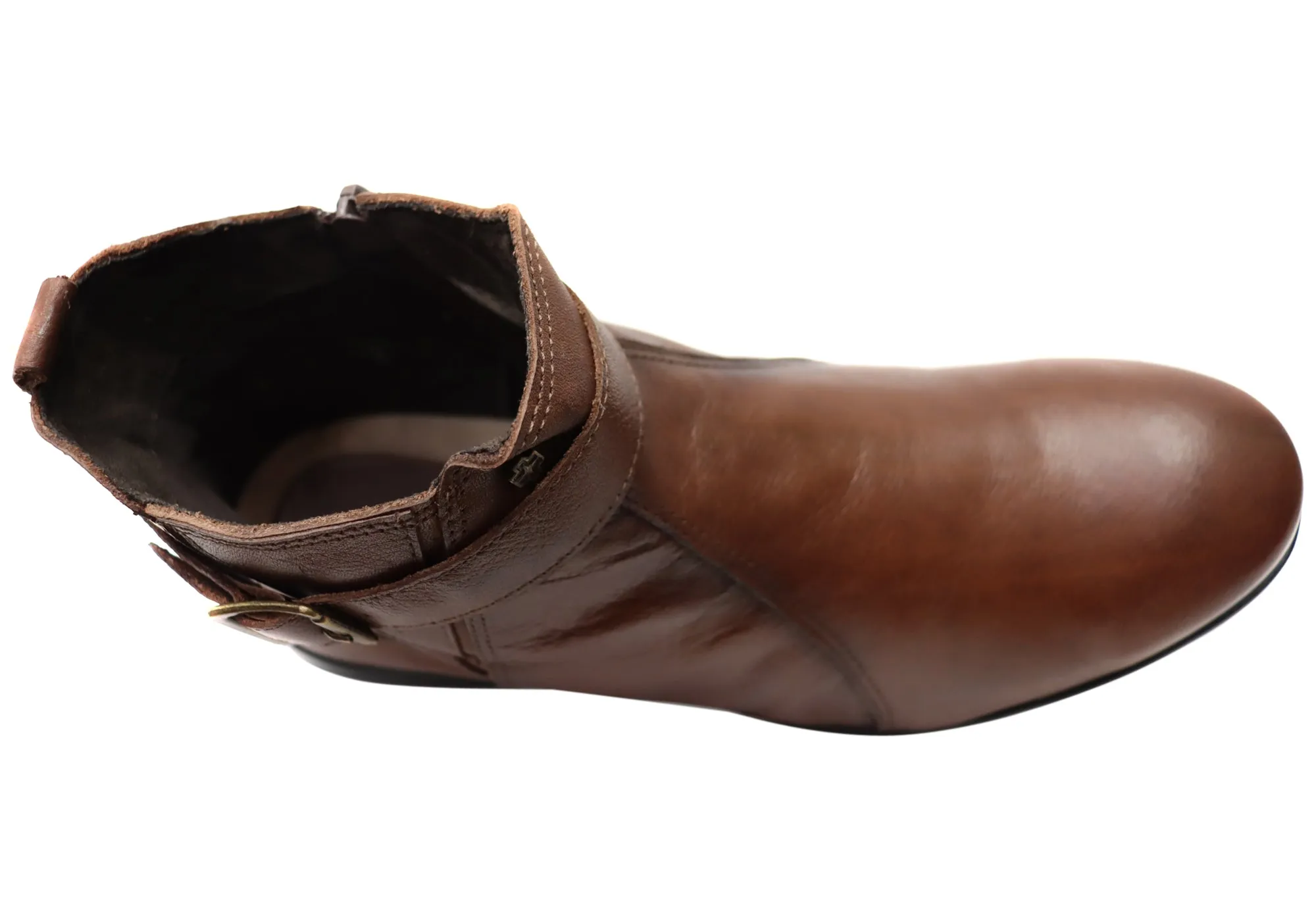 Perlatto Tess Damen Bequeme Leder Knöchelstiefel Hergestellt in Brasilien Perlatto Schuhe