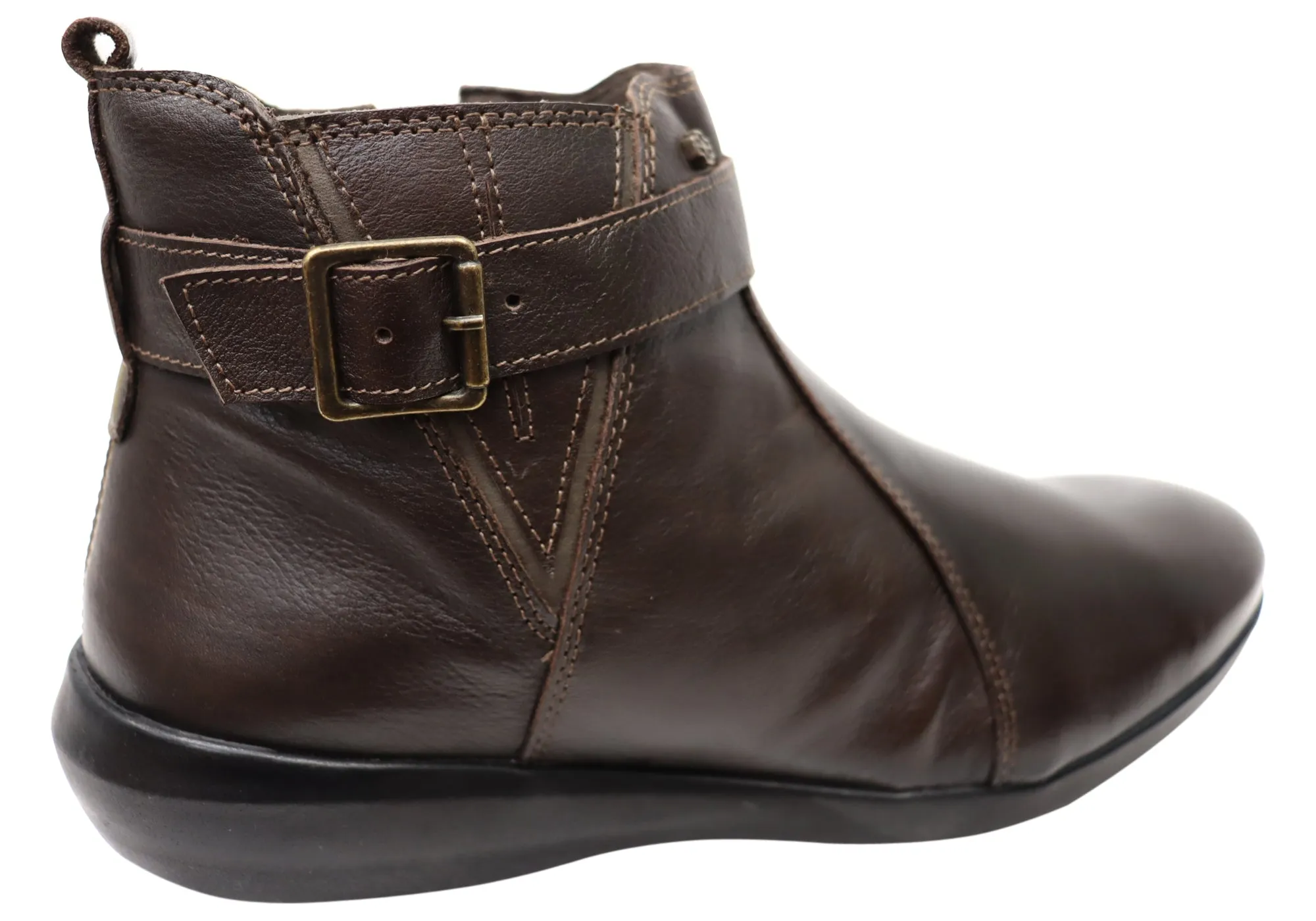 Perlatto Tess Damen Bequeme Leder Knöchelstiefel Hergestellt in Brasilien Perlatto Schuhe