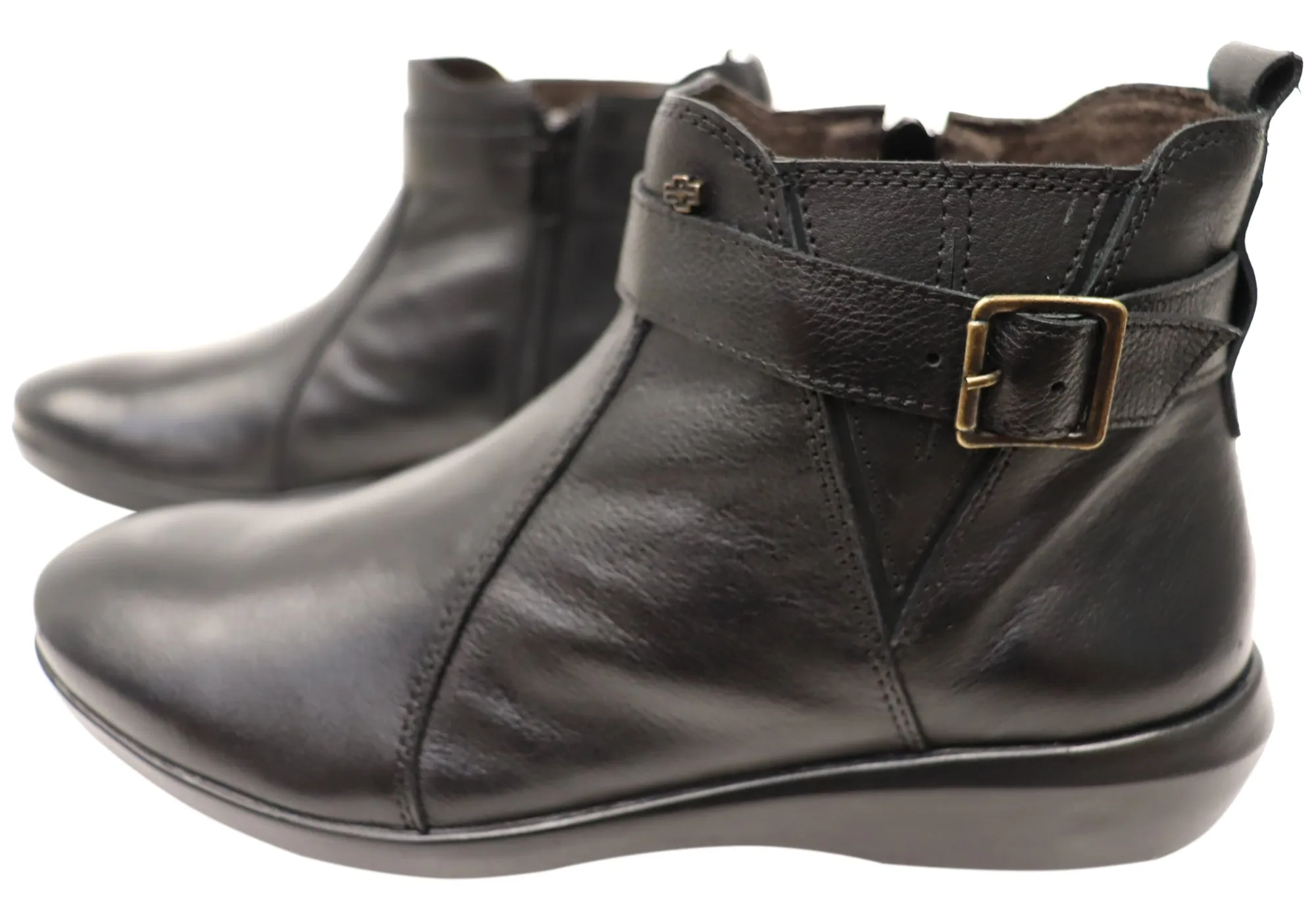 Perlatto Tess Damen Bequeme Leder Knöchelstiefel Hergestellt in Brasilien Perlatto Schuhe