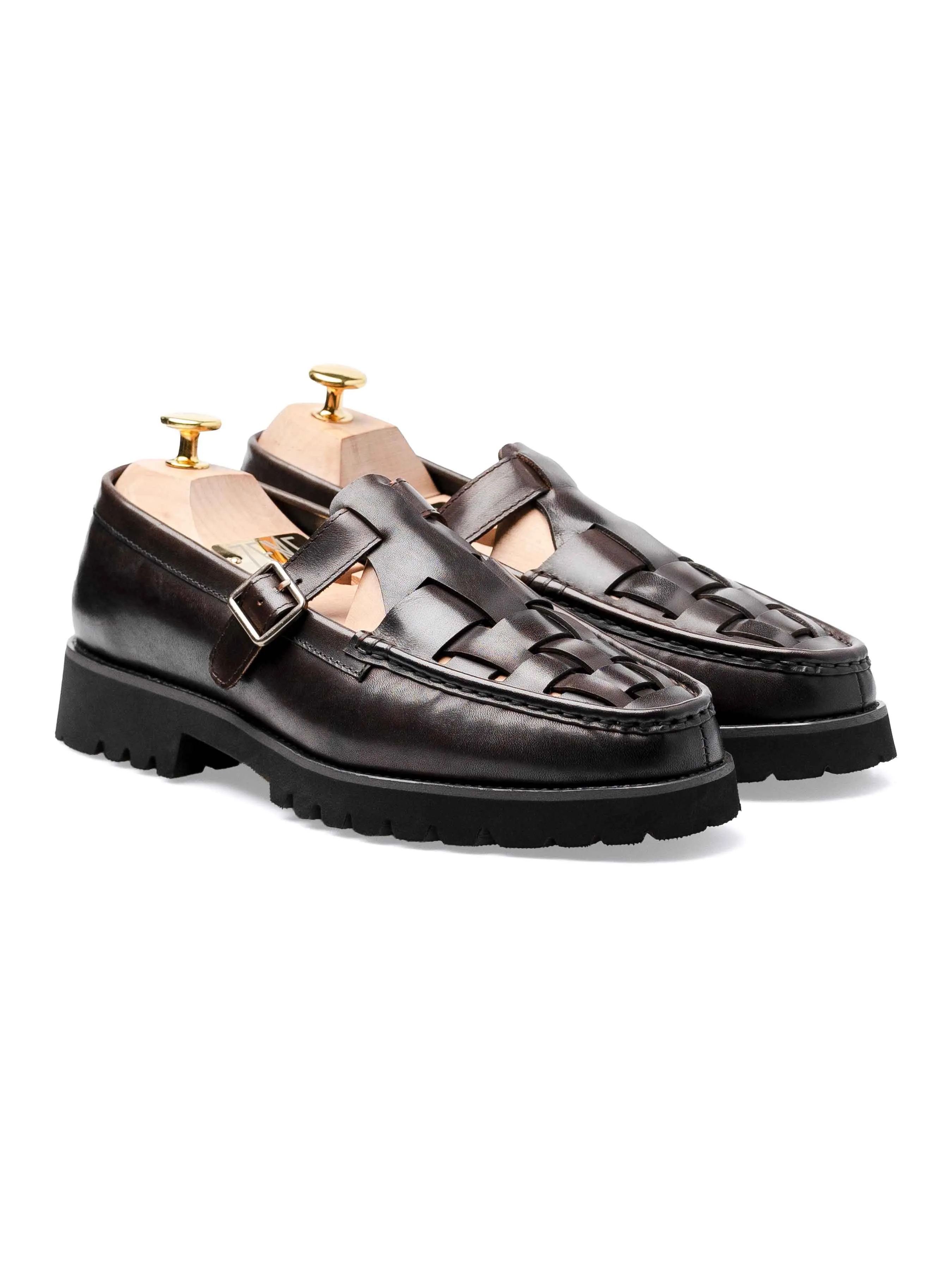 Perry Weave Loafer - Dunkelbraunes Leder (Eva Combat)