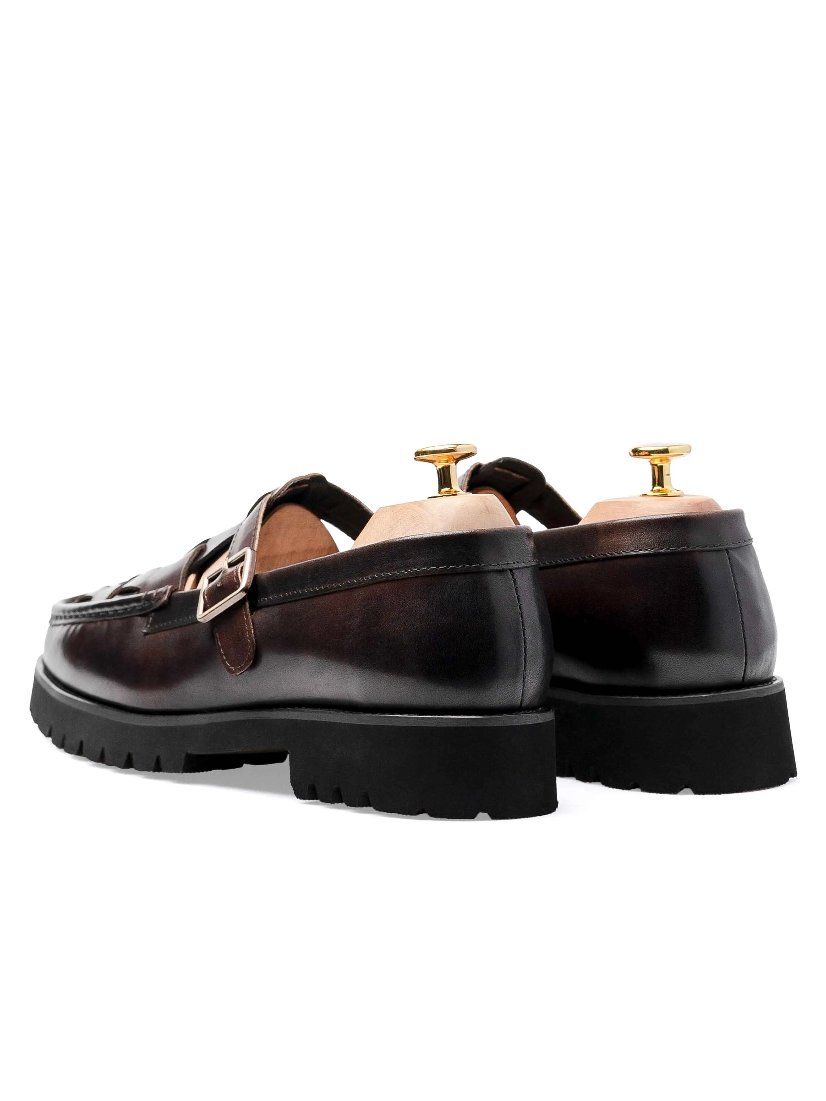 Perry Weave Loafer - Dunkelbraunes Leder (Eva Combat)