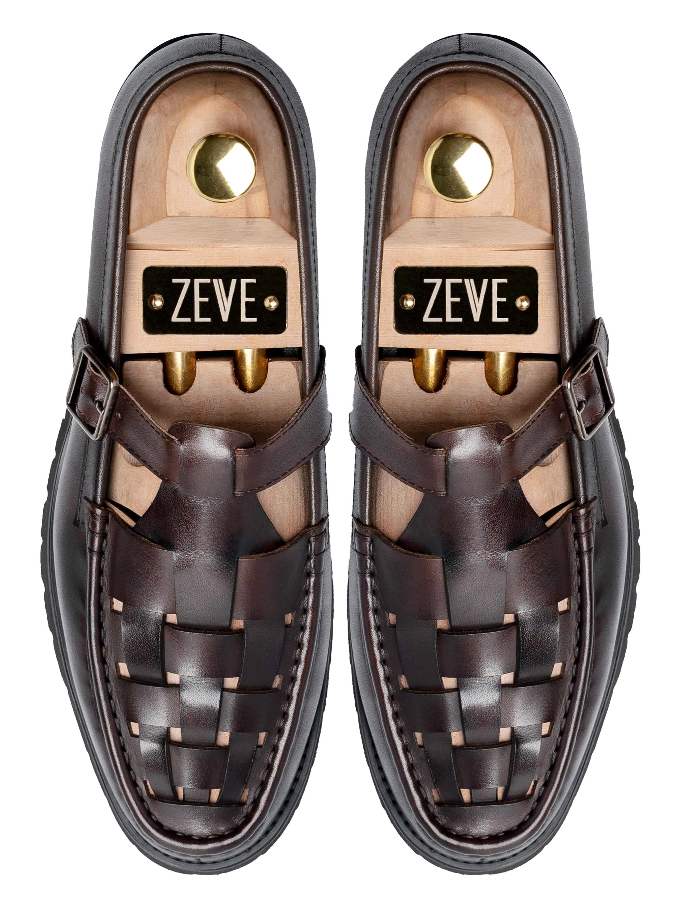 Perry Weave Loafer - Dunkelbraunes Leder (Eva Combat)