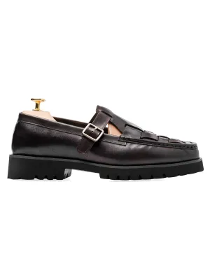 Perry Weave Loafer - Dunkelbraunes Leder (Eva Combat)