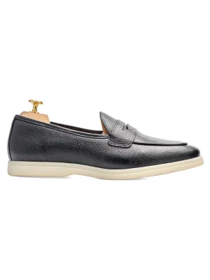 Pietro Belgischer Loafer - Schwarz Pebbled Leder (Soflex-Sohle)