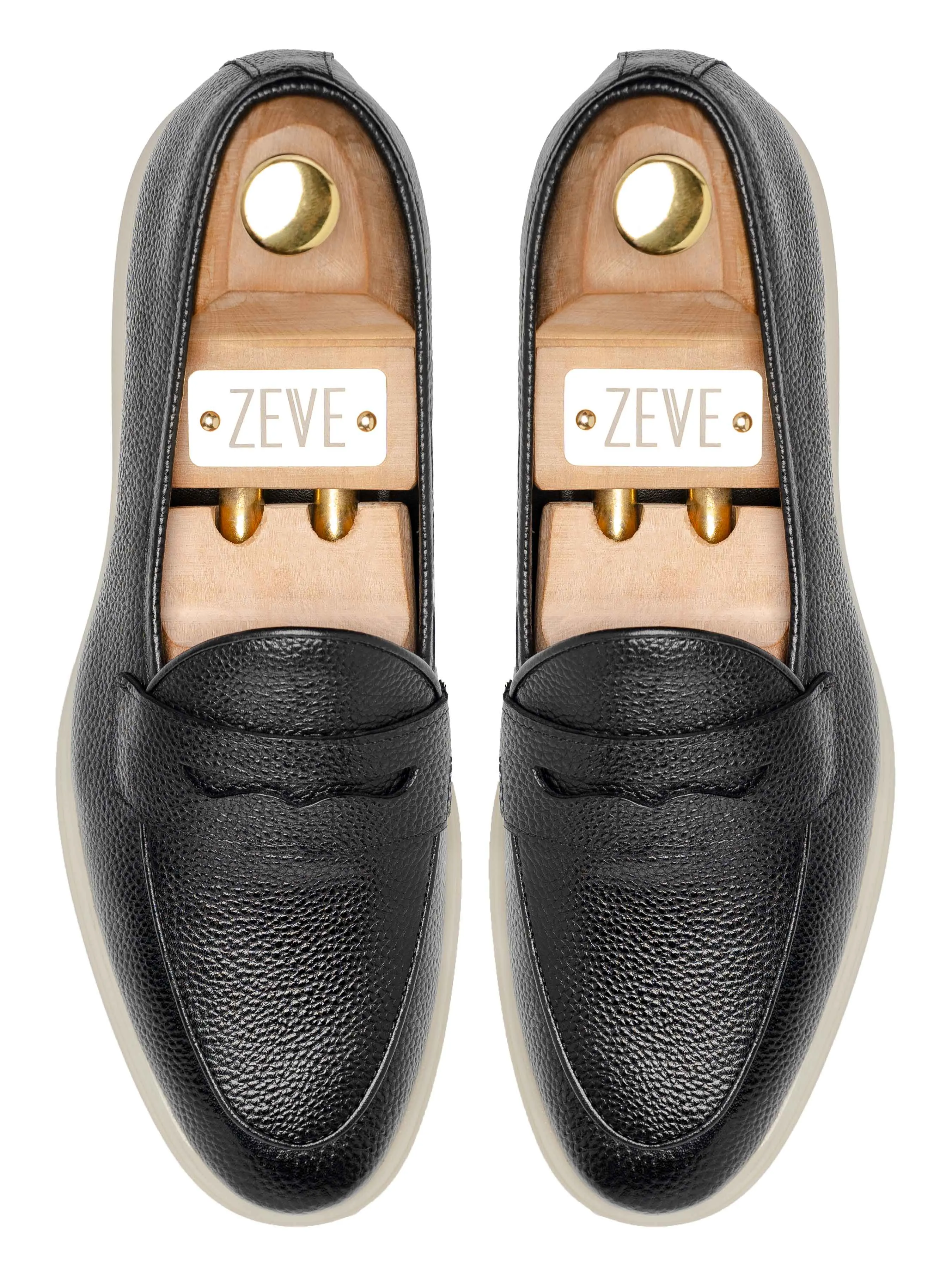 Pietro Belgischer Loafer - Schwarz Pebbled Leder (Soflex-Sohle)