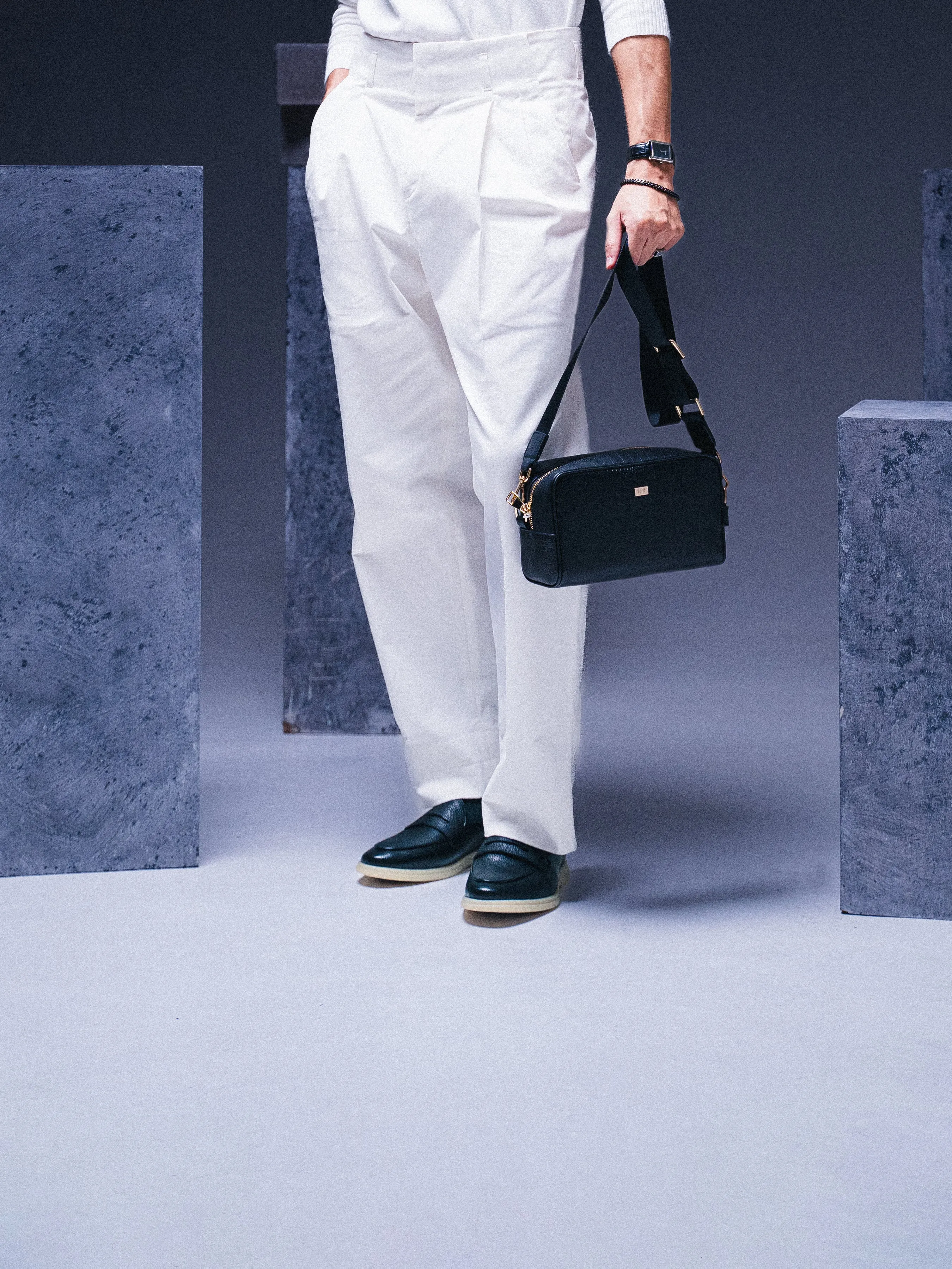 Pietro Belgischer Loafer - Schwarz Pebbled Leder (Soflex-Sohle)