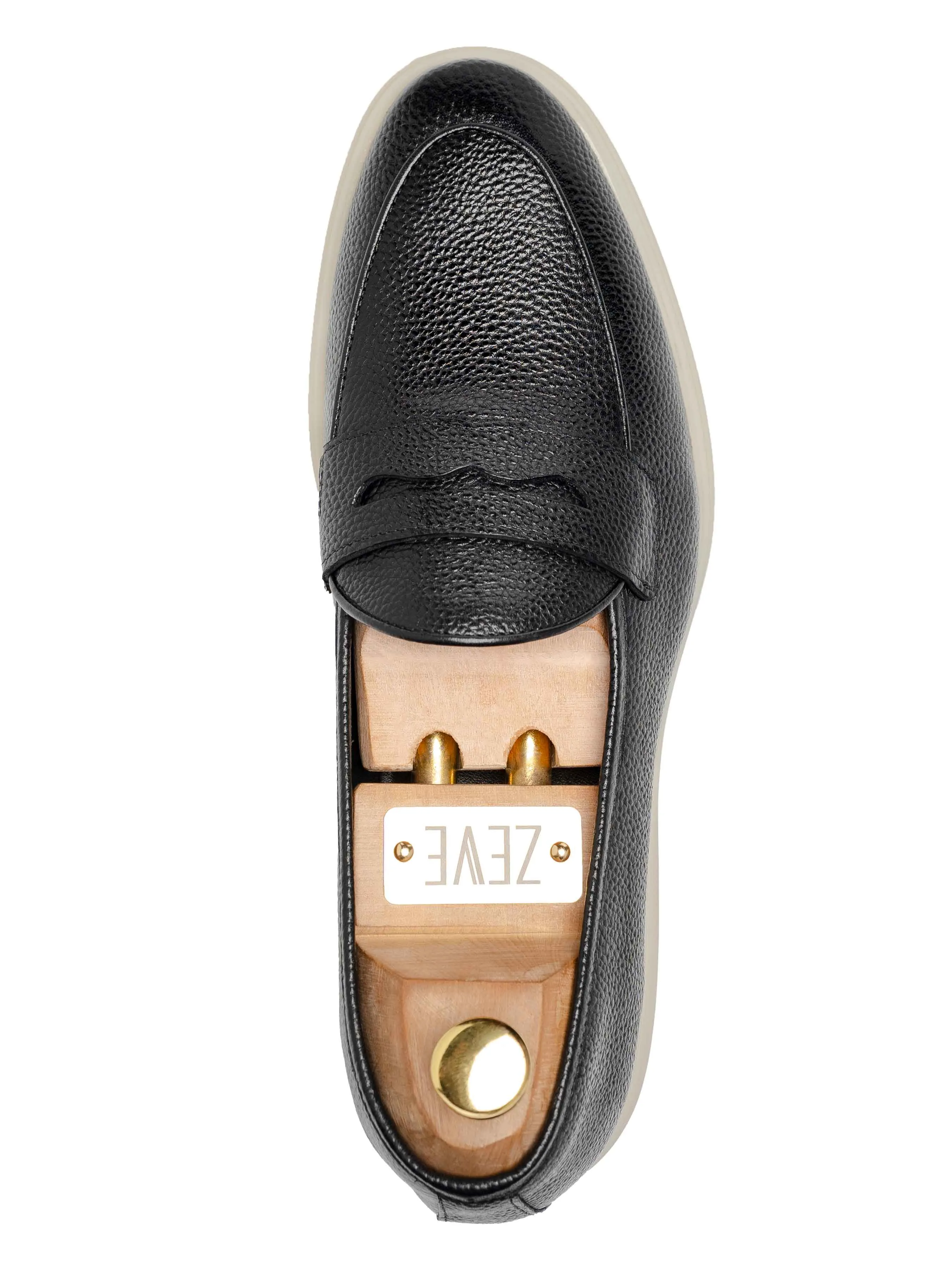 Pietro Belgischer Loafer - Schwarz Pebbled Leder (Soflex-Sohle)