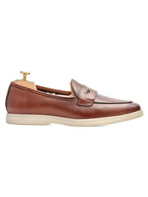 Pietro Belgian Loafer - Braunes Wildleder mit Prägestruktur (Soflex-Sohle)
