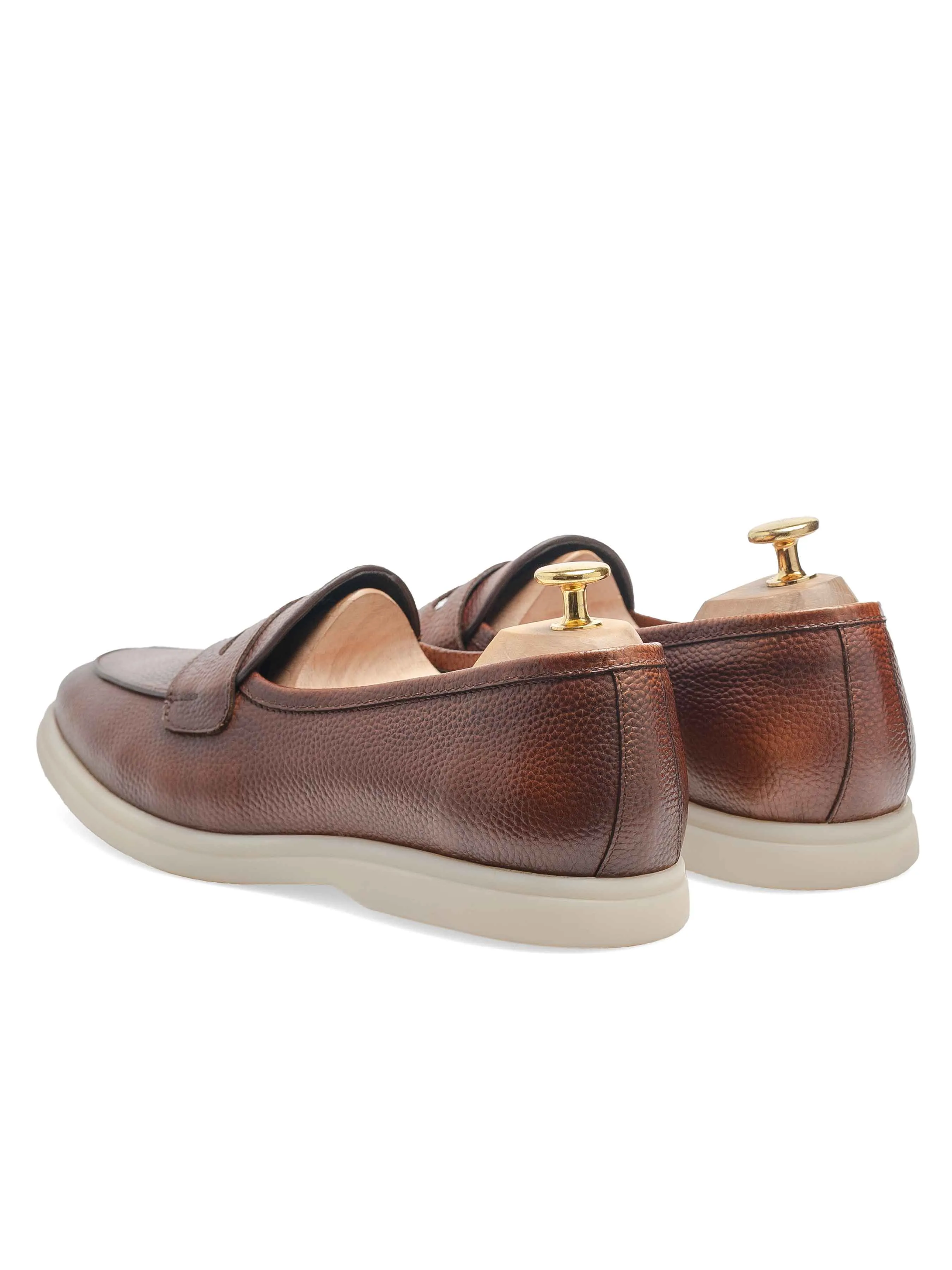 Pietro Belgian Loafer - Braunes Wildleder mit Prägestruktur (Soflex-Sohle)