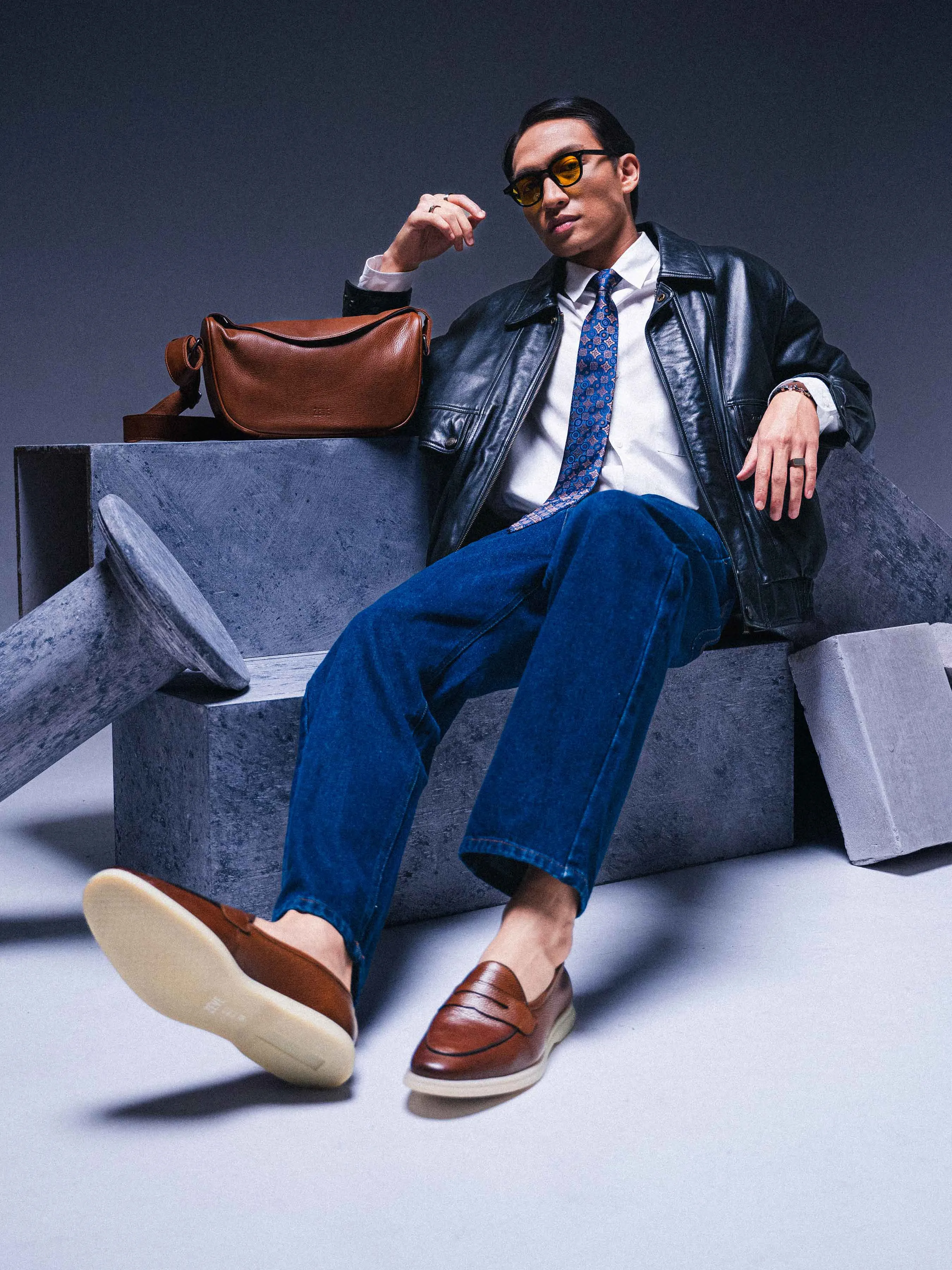 Pietro Belgian Loafer - Braunes Wildleder mit Prägestruktur (Soflex-Sohle)