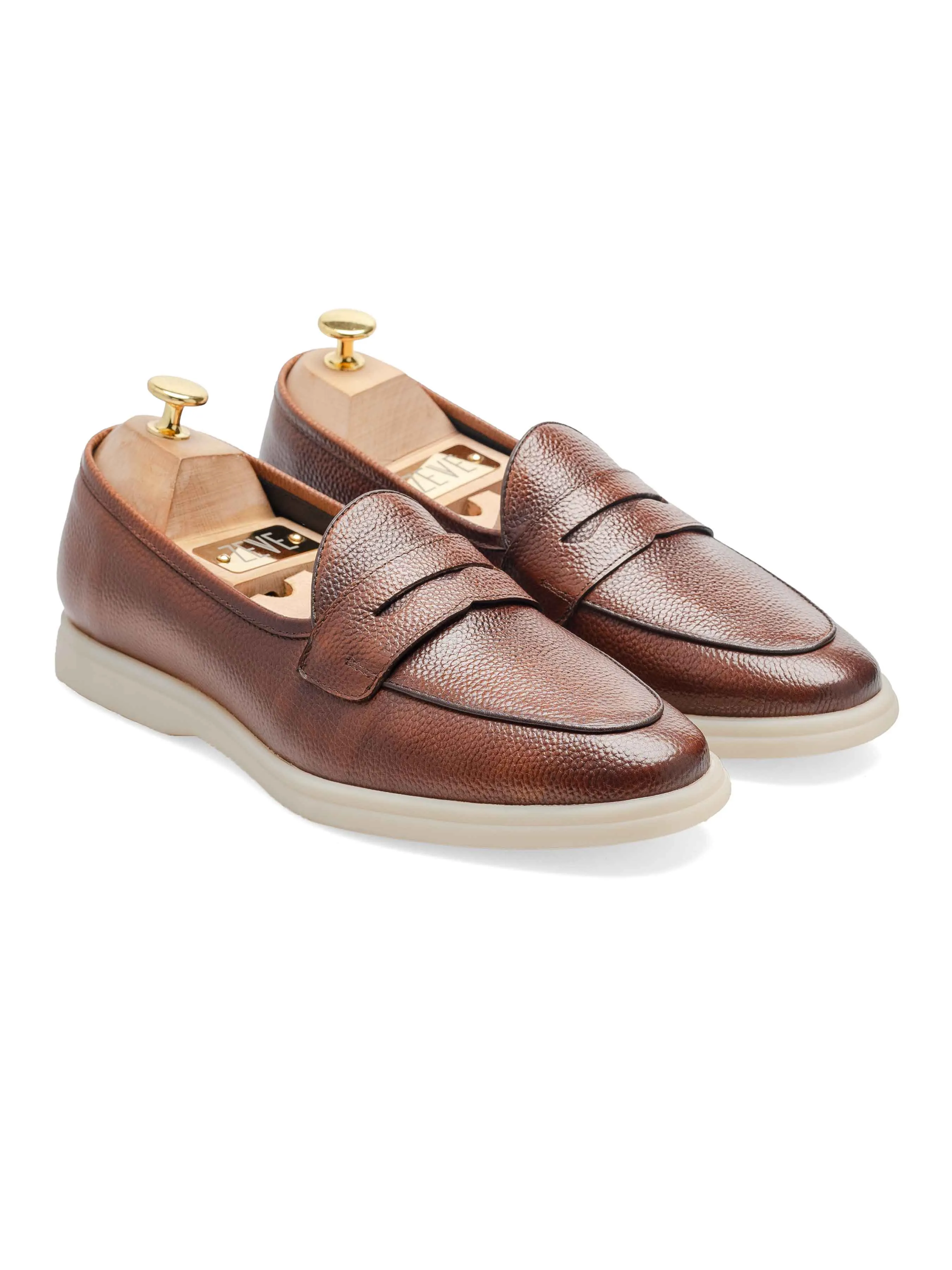 Pietro Belgian Loafer - Braunes Wildleder mit Prägestruktur (Soflex-Sohle)