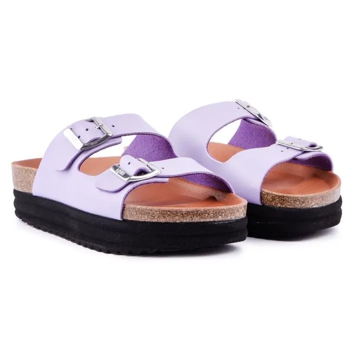 Plum Damen-Sandalen mit veganem Fußbett | Flieder