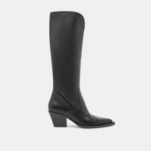 RAJ STIEFEL SCHWARZES LEDER
