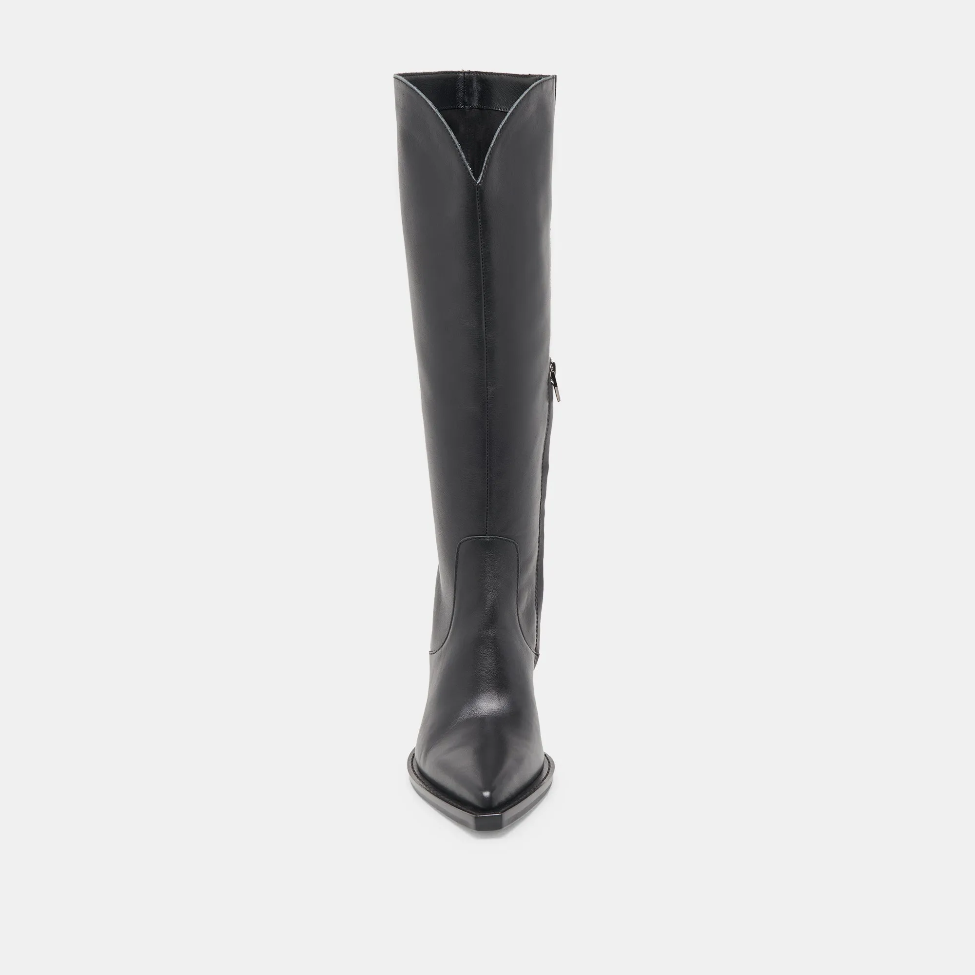 RAJ STIEFEL SCHWARZES LEDER
