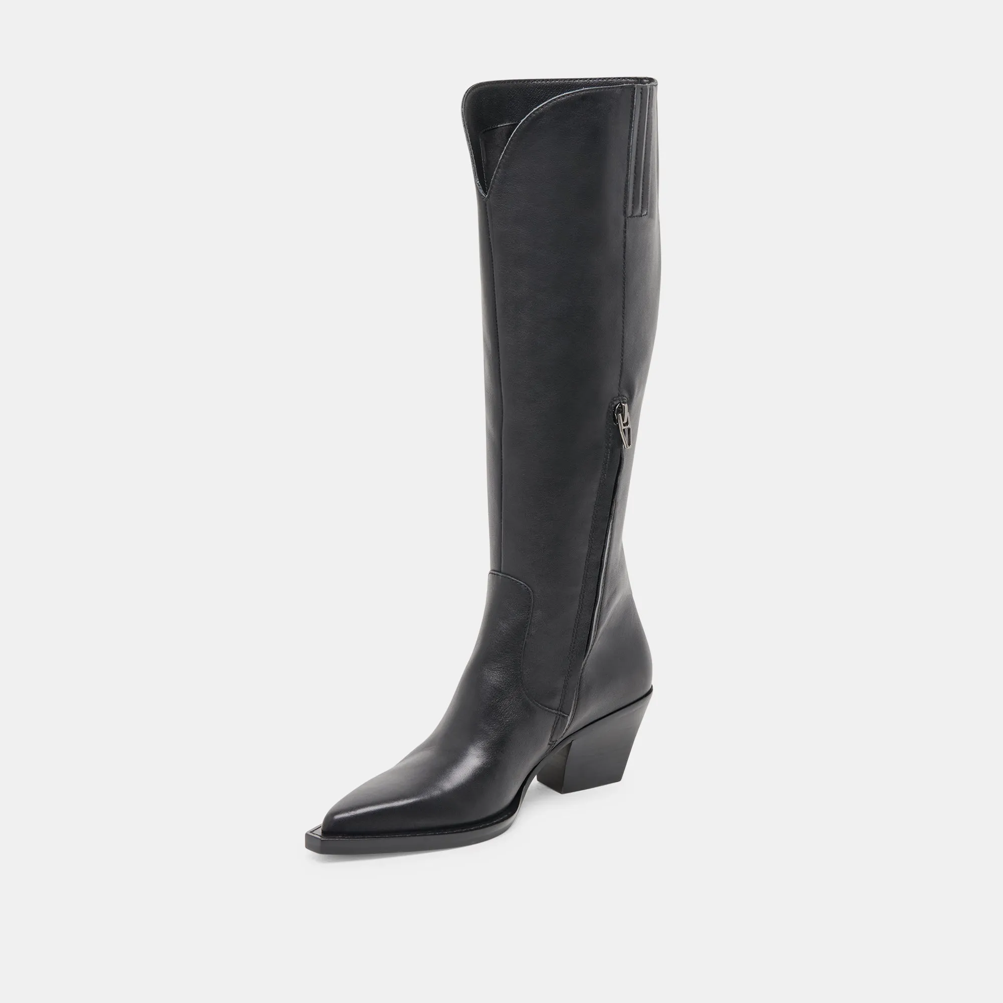 RAJ STIEFEL SCHWARZES LEDER