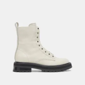 RANIER STIEFEL IN WEISSEM LEDER