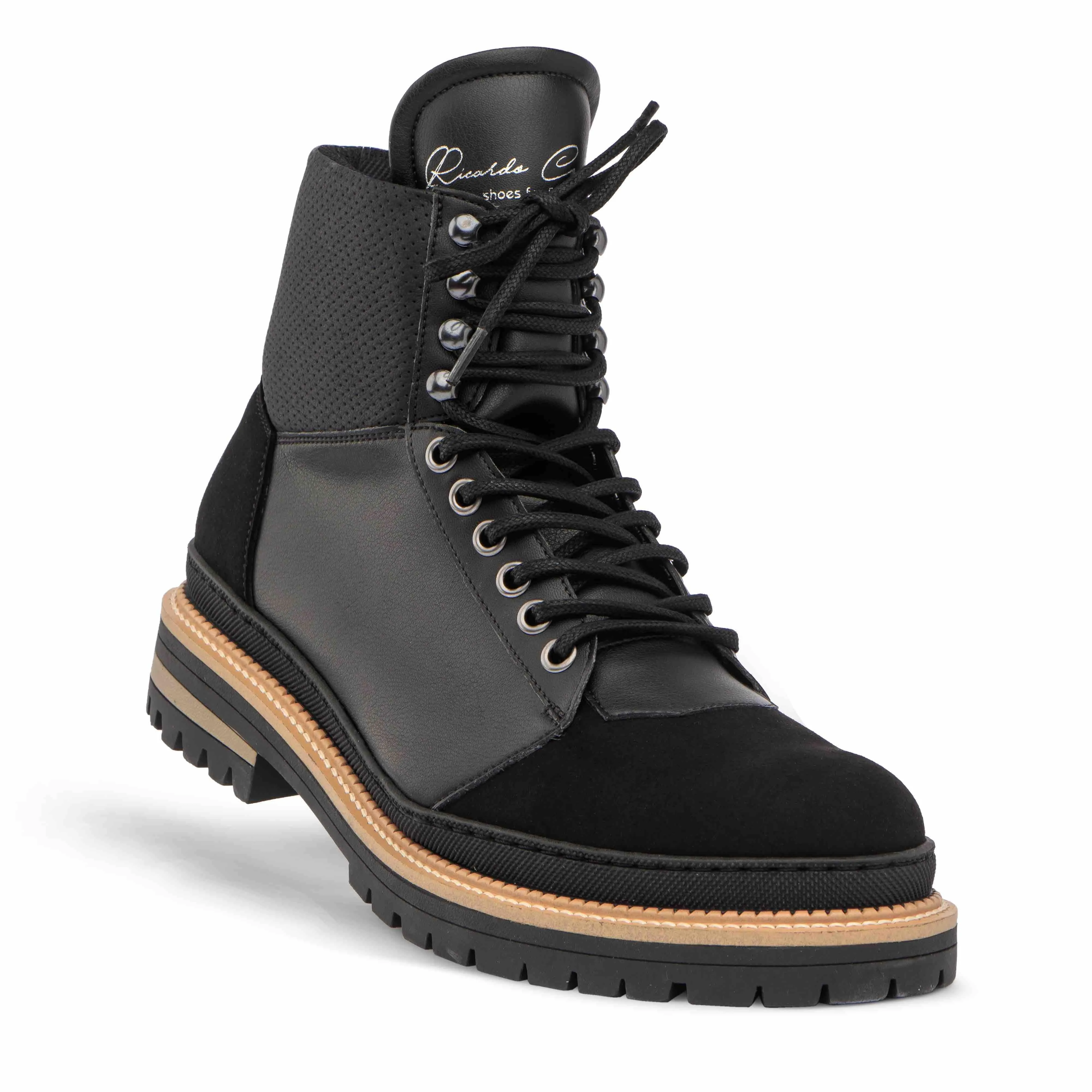 RC Herren Vegane Lederstiefel | Schwarz