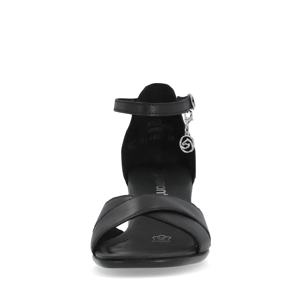 Remote Damen Dorina 50 Schwarz Absatz Sandale in Schwarz