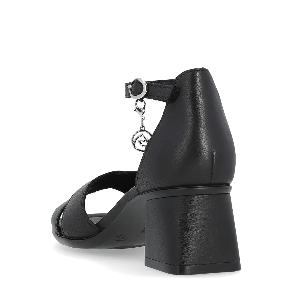 Remote Damen Dorina 50 Schwarz Absatz Sandale in Schwarz