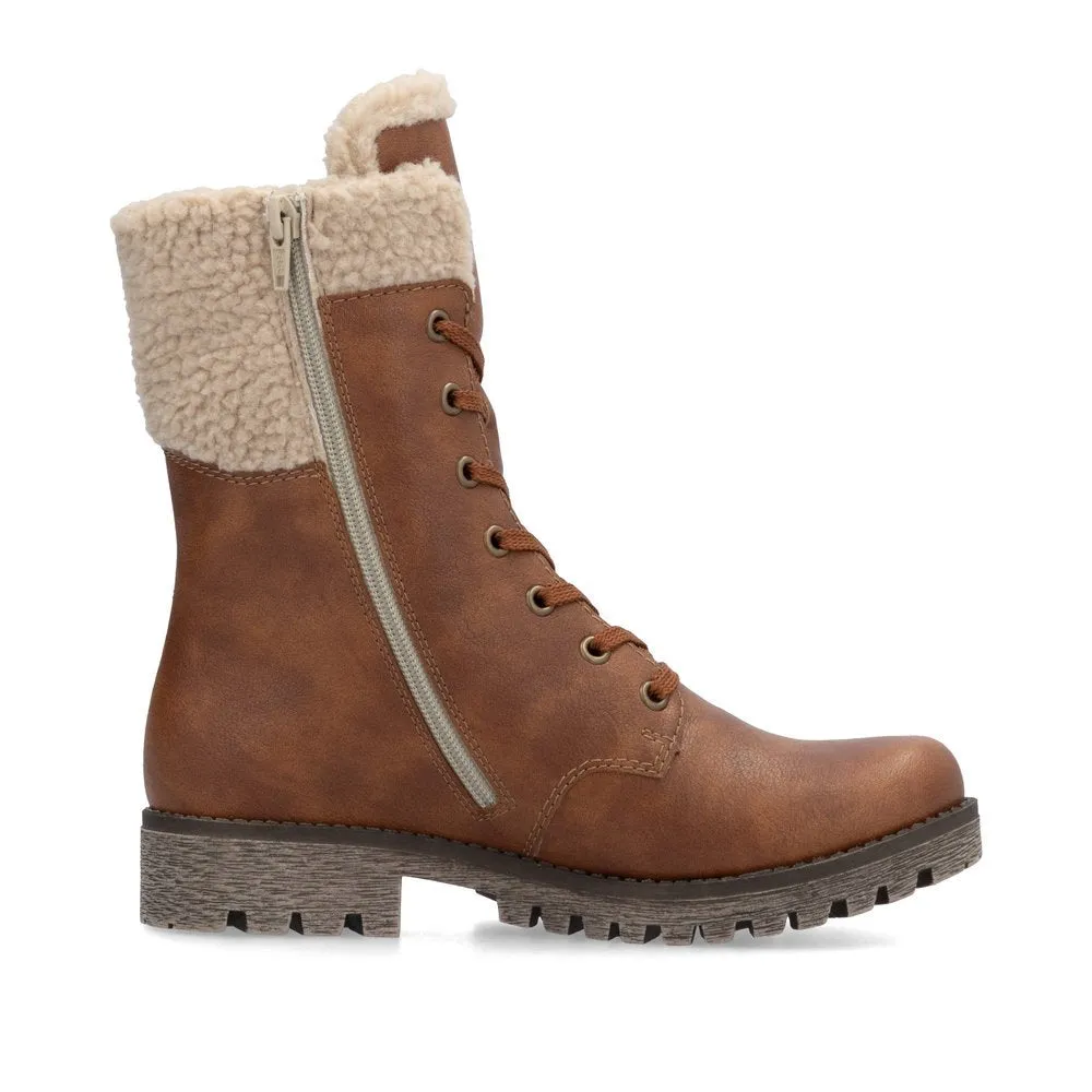 Rieker Schuhe 78522-24 Zimt Spitze/Reißverschluss gefüttert RTex