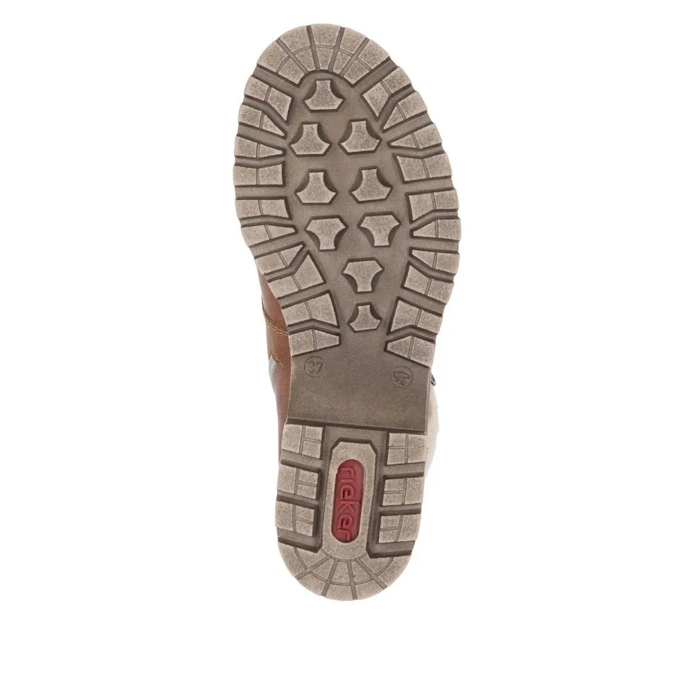 Rieker Schuhe 78522-24 Zimt Spitze/Reißverschluss gefüttert RTex