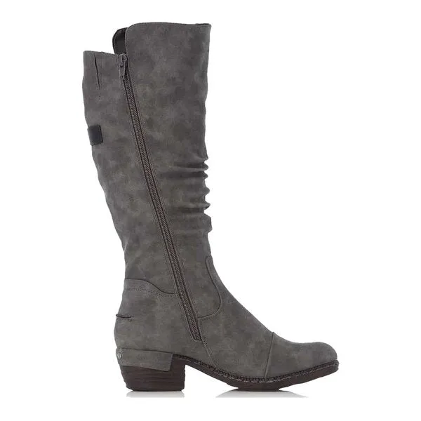 Rieker Schuhe 93654-45 Grau Hohe Reitstiefel RTex