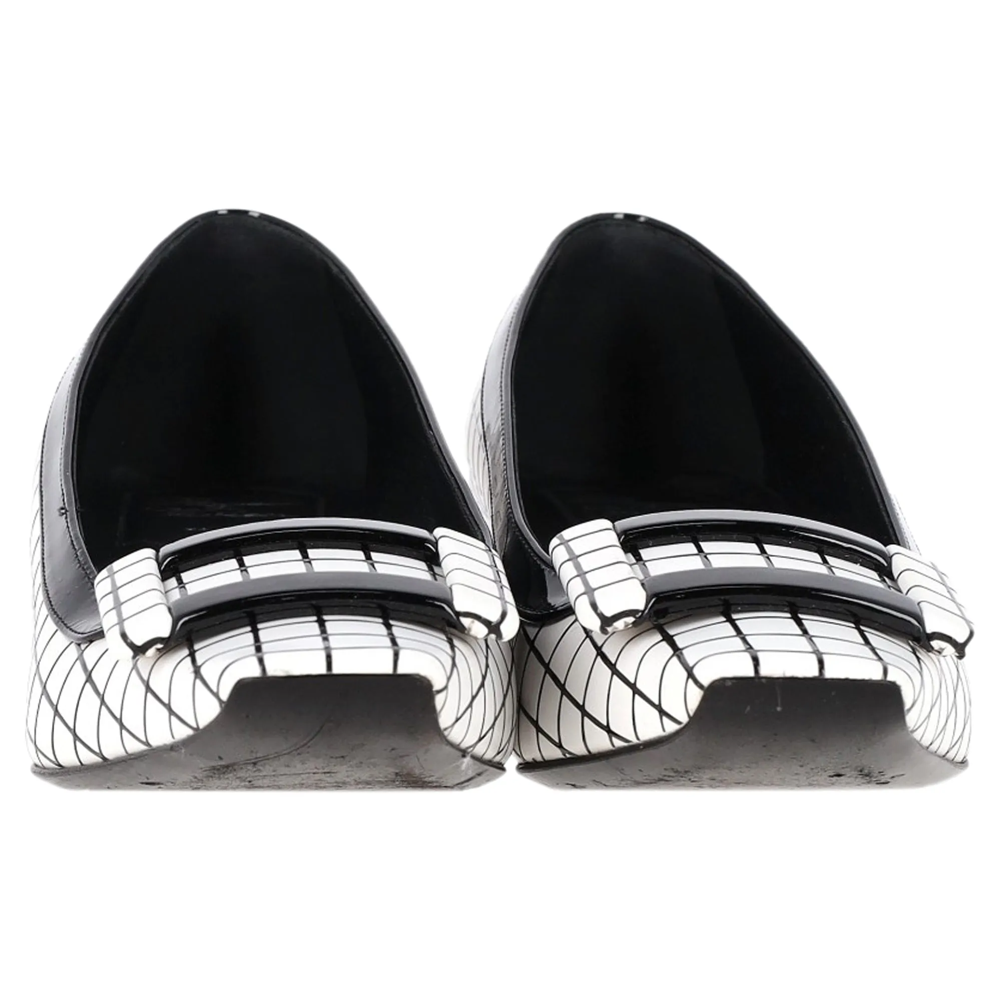 Roger Vivier Belle Vivier Grafik-Gitter-Pumps in Weißem Leder