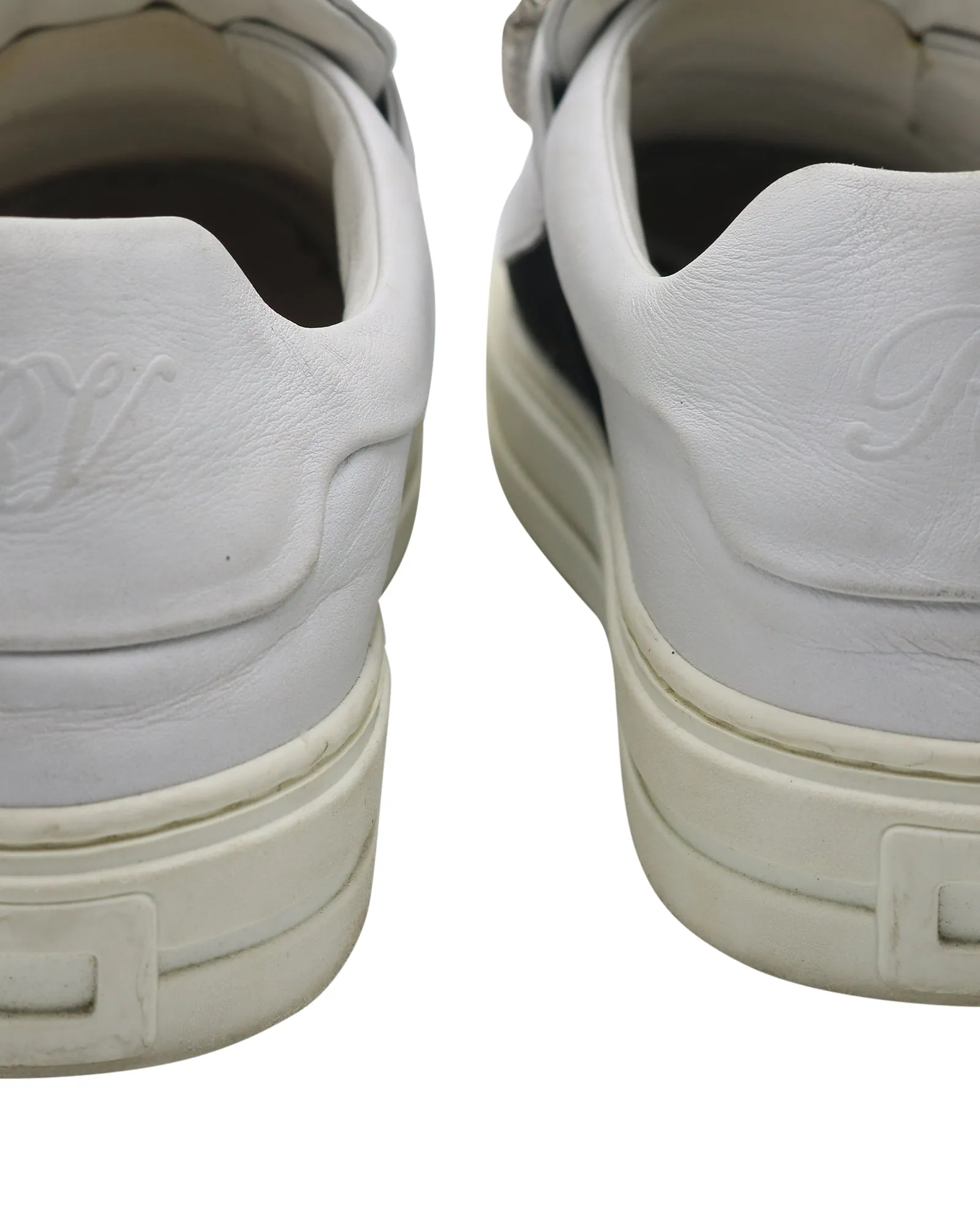 Roger Vivier Sneaker mit Kristallspange in Weißem Leder_Roger-Vivier