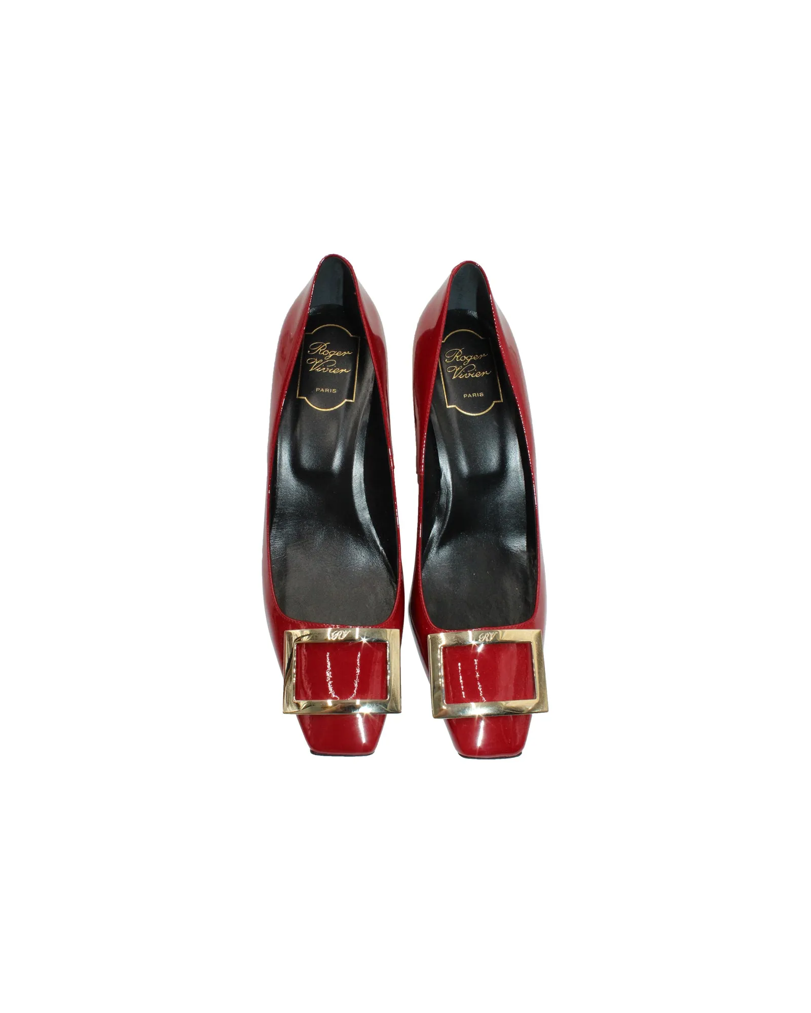 Roger Vivier Trompette 70 Metall-Schnalle Pumps in Rotem Lackleder