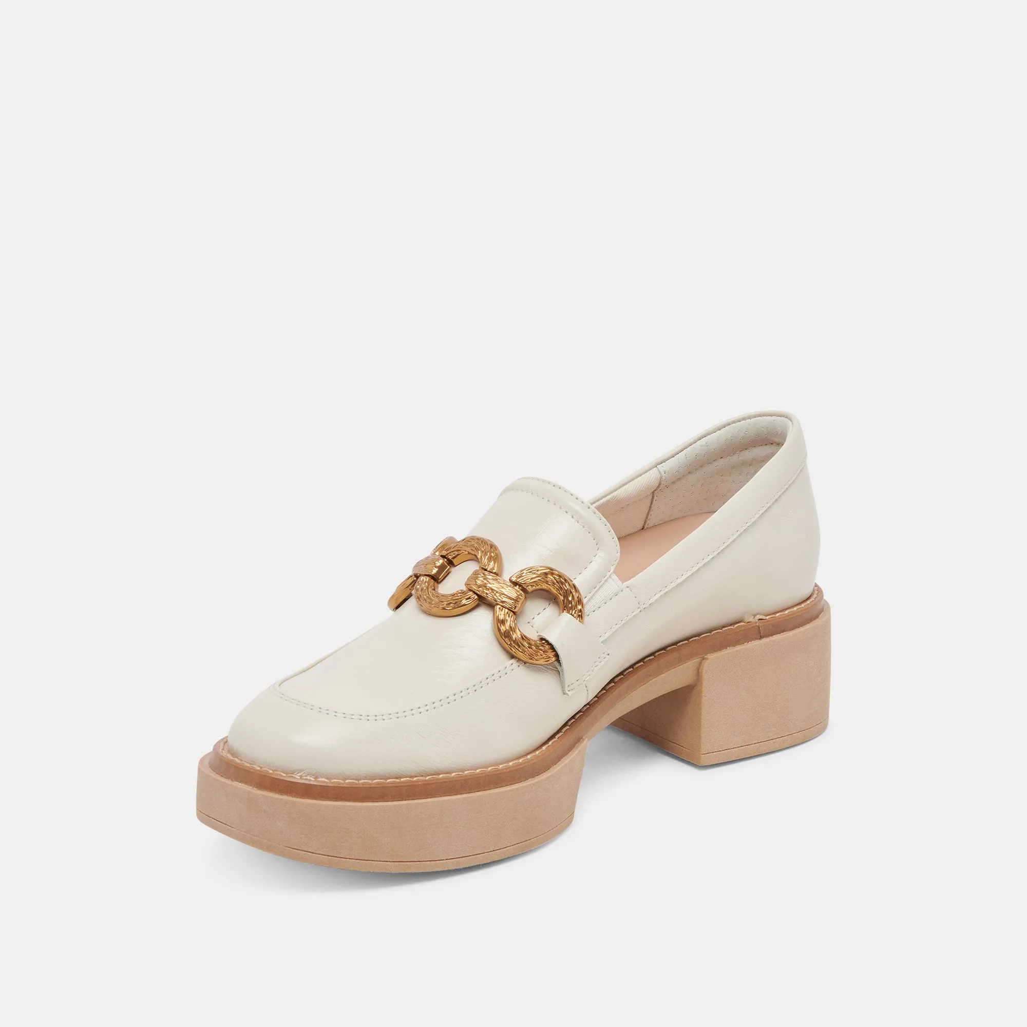 SHEENA LOAFERS ELFENBEIN CRINKLE GLANZLEDER
