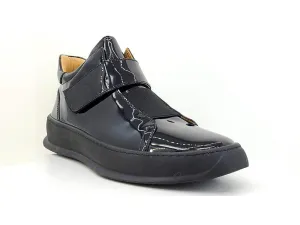 Glänzender Kalbsleder-Hochschuh Schwarz