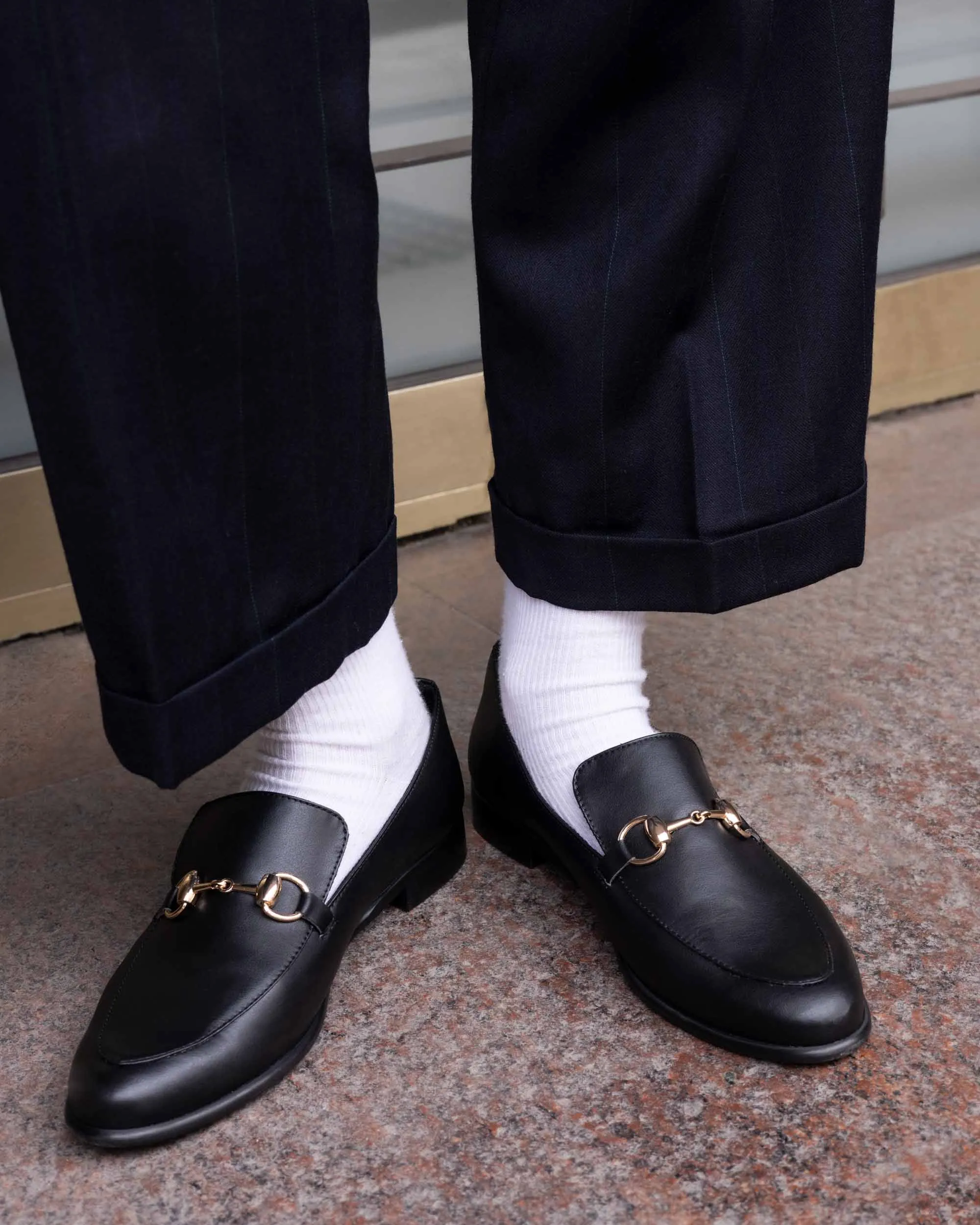 Shiv Damen Traubenleder Vegane Loafers | Schwarz