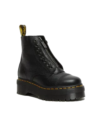 Sinclair Milled Nappa Leder Plateau Stiefel in Schwarz Milled Napa