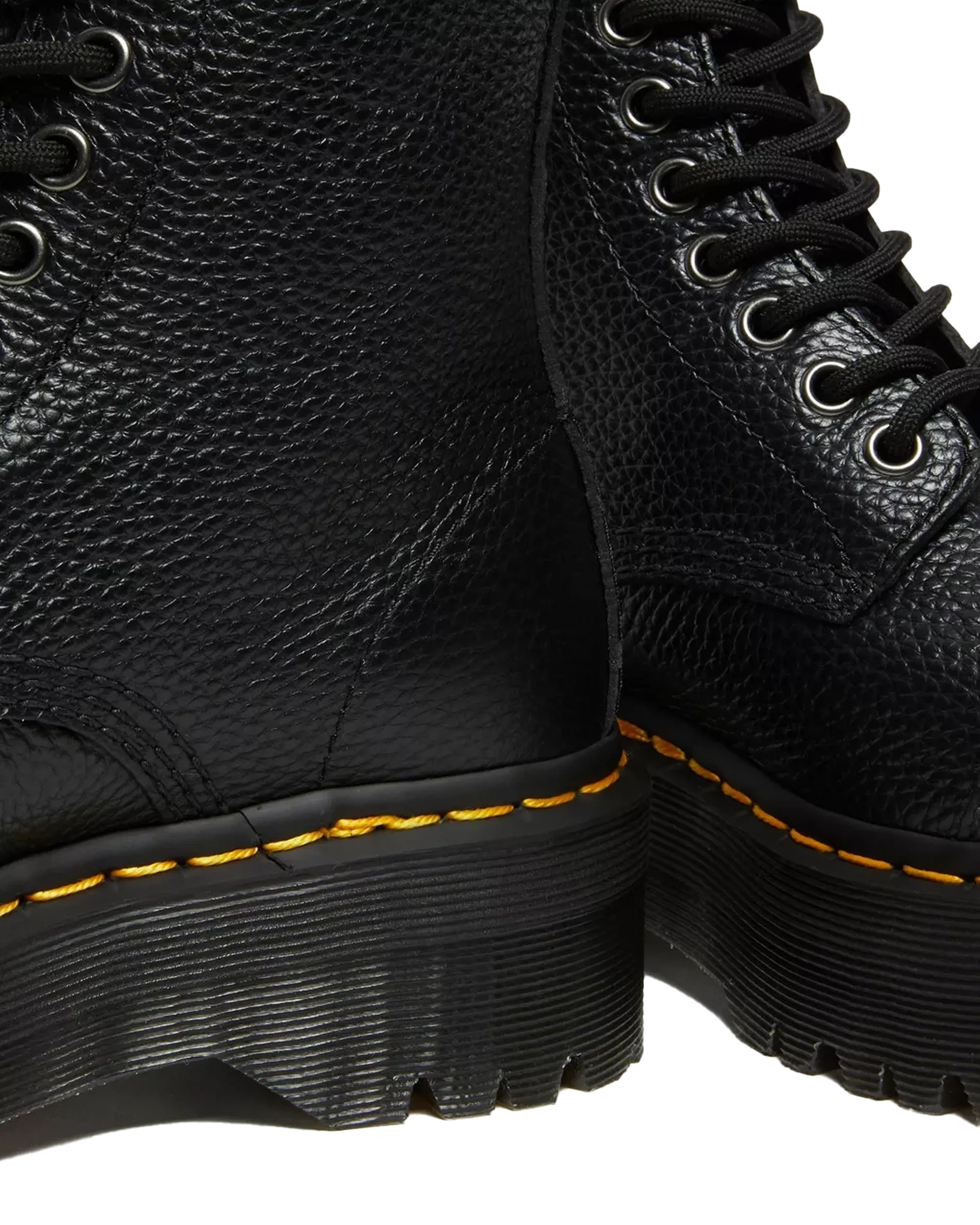 Sinclair Milled Nappa Leder Plateau Stiefel in Schwarz Milled Napa
