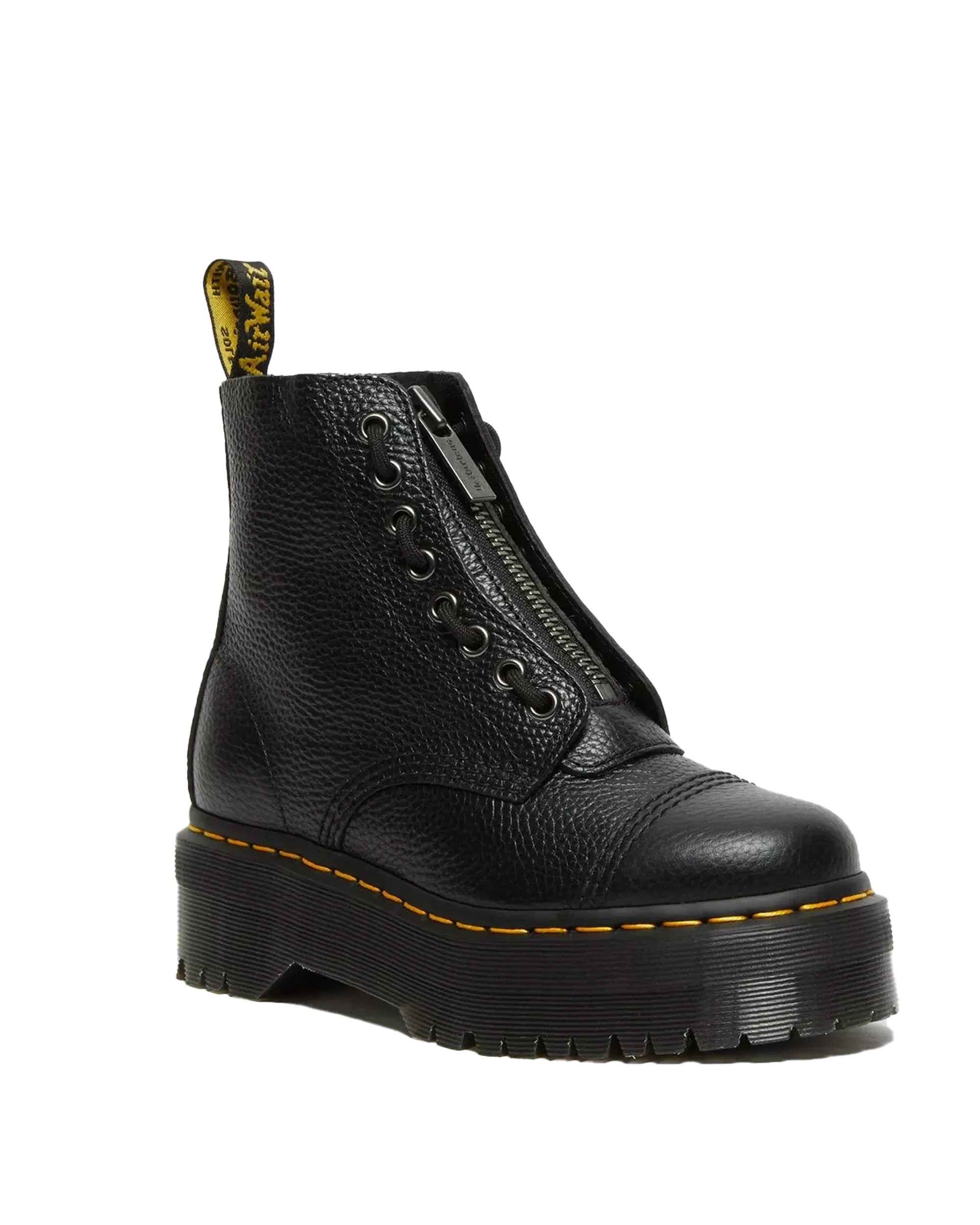 Sinclair Milled Nappa Leder Plateau Stiefel in Schwarz Milled Napa