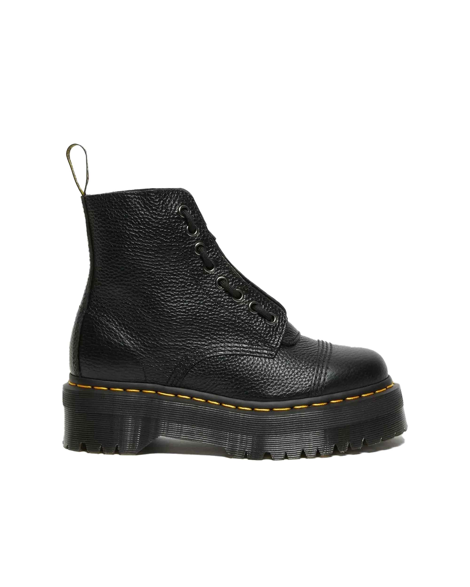 Sinclair Milled Nappa Leder Plateau Stiefel in Schwarz Milled Napa