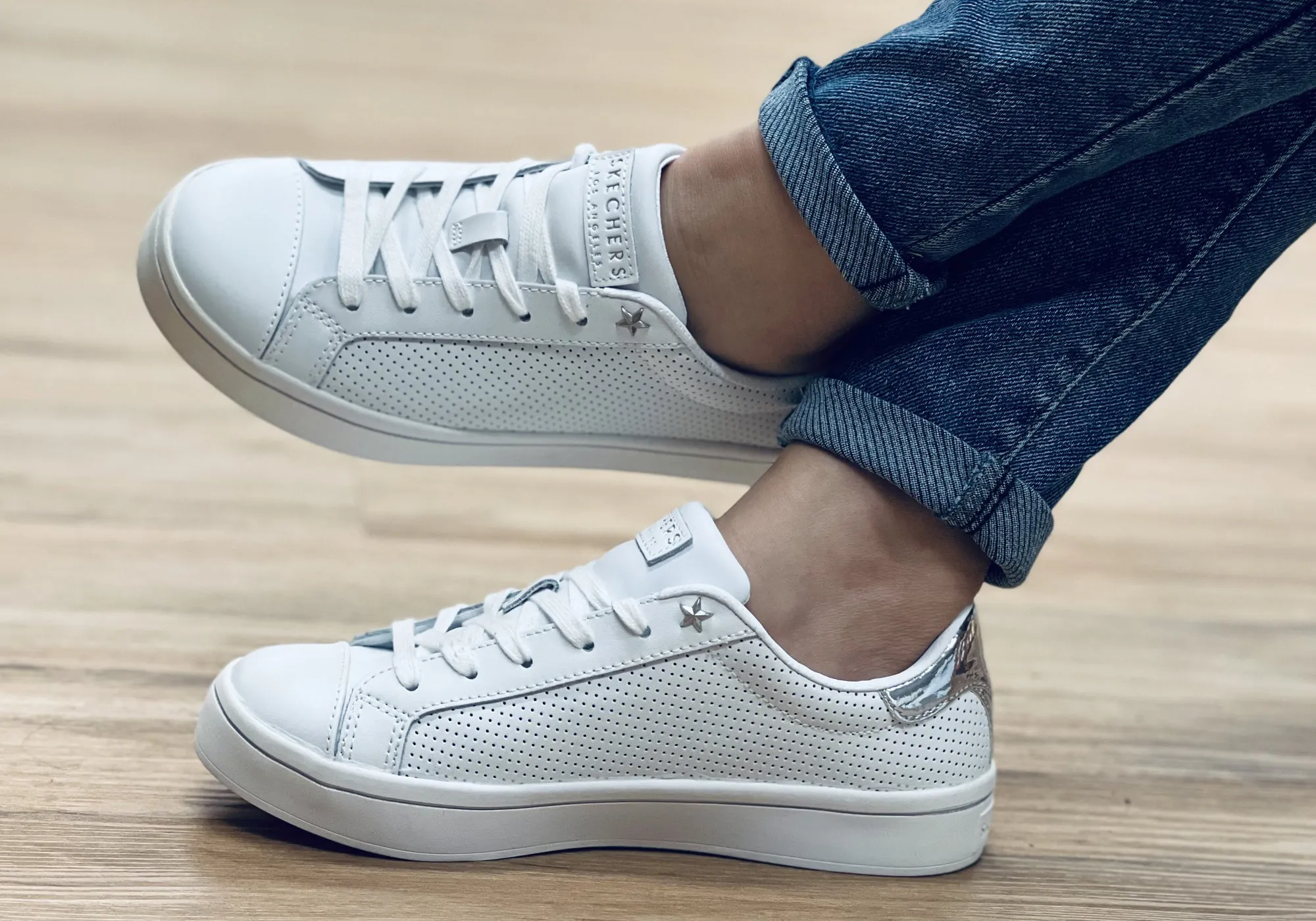 Skechers Damen Hi Lite Per Fect Leder Memory Foam Freizeitschuhe Skechers Schuhe