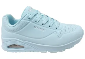 Skechers Damen Uno Stand On Air Memory Foam Schuhe Hellblau Skechers Schuhe