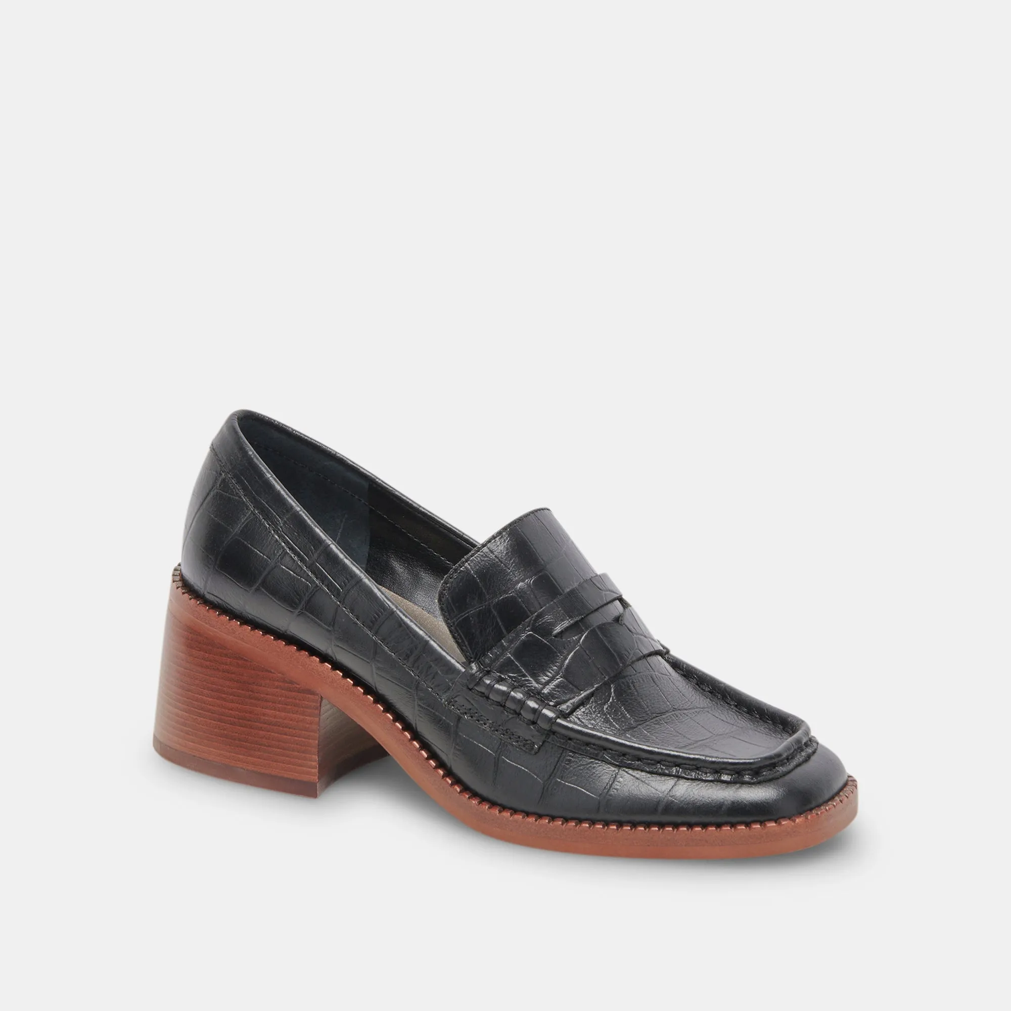 TALIE LOAFERS SCHWARZ GEPRÄGTES LEDER - re:vita
