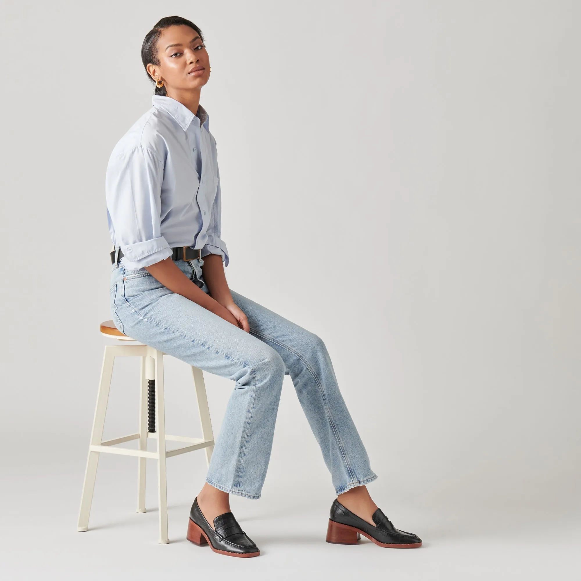 TALIE LOAFERS SCHWARZ GEPRÄGTES LEDER - re:vita