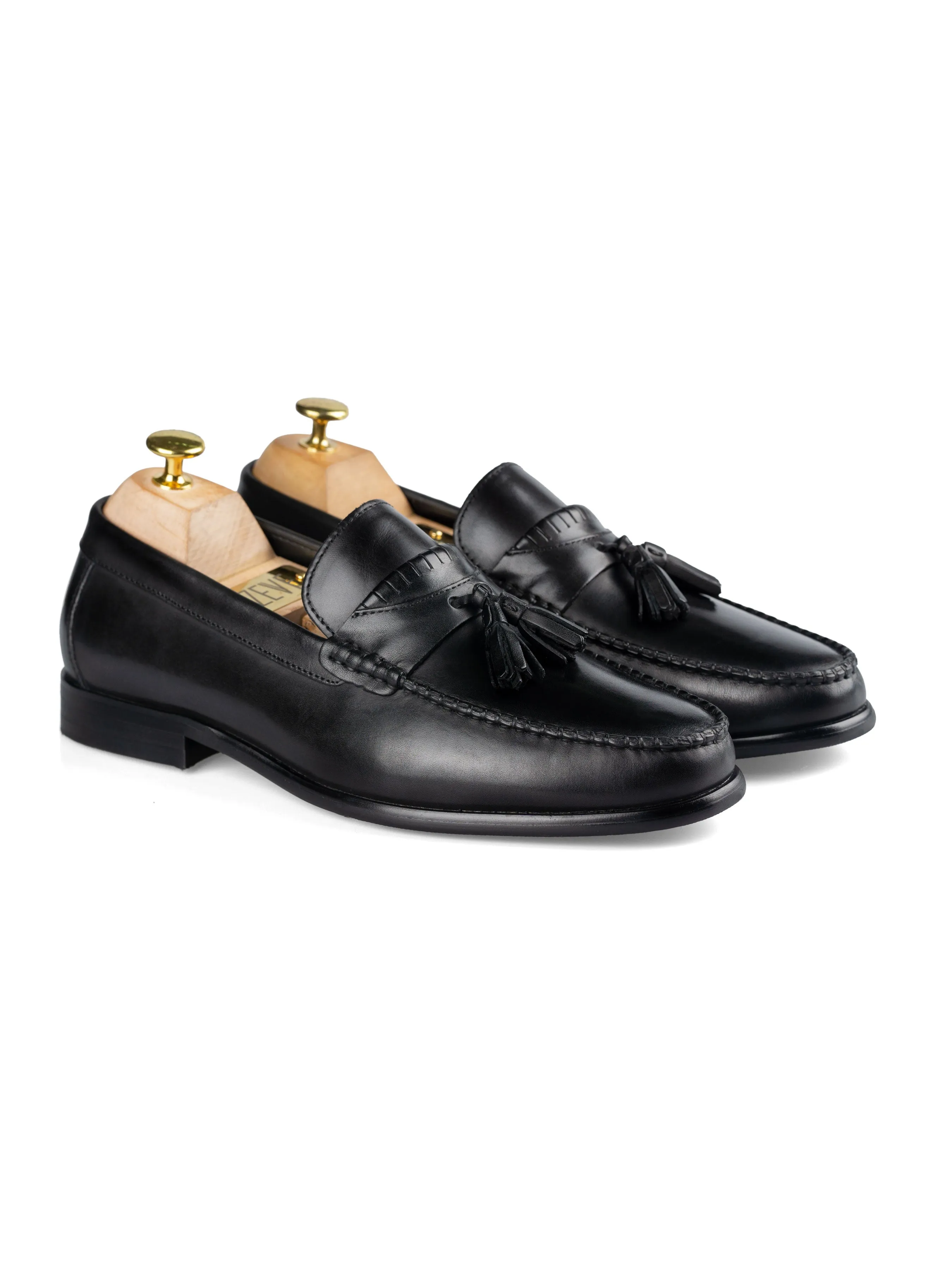 Quaste Moccasin Loafer - Einfarbig Schwarz