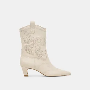 TAVLA STIEFEL IN WEISSEM LEDER