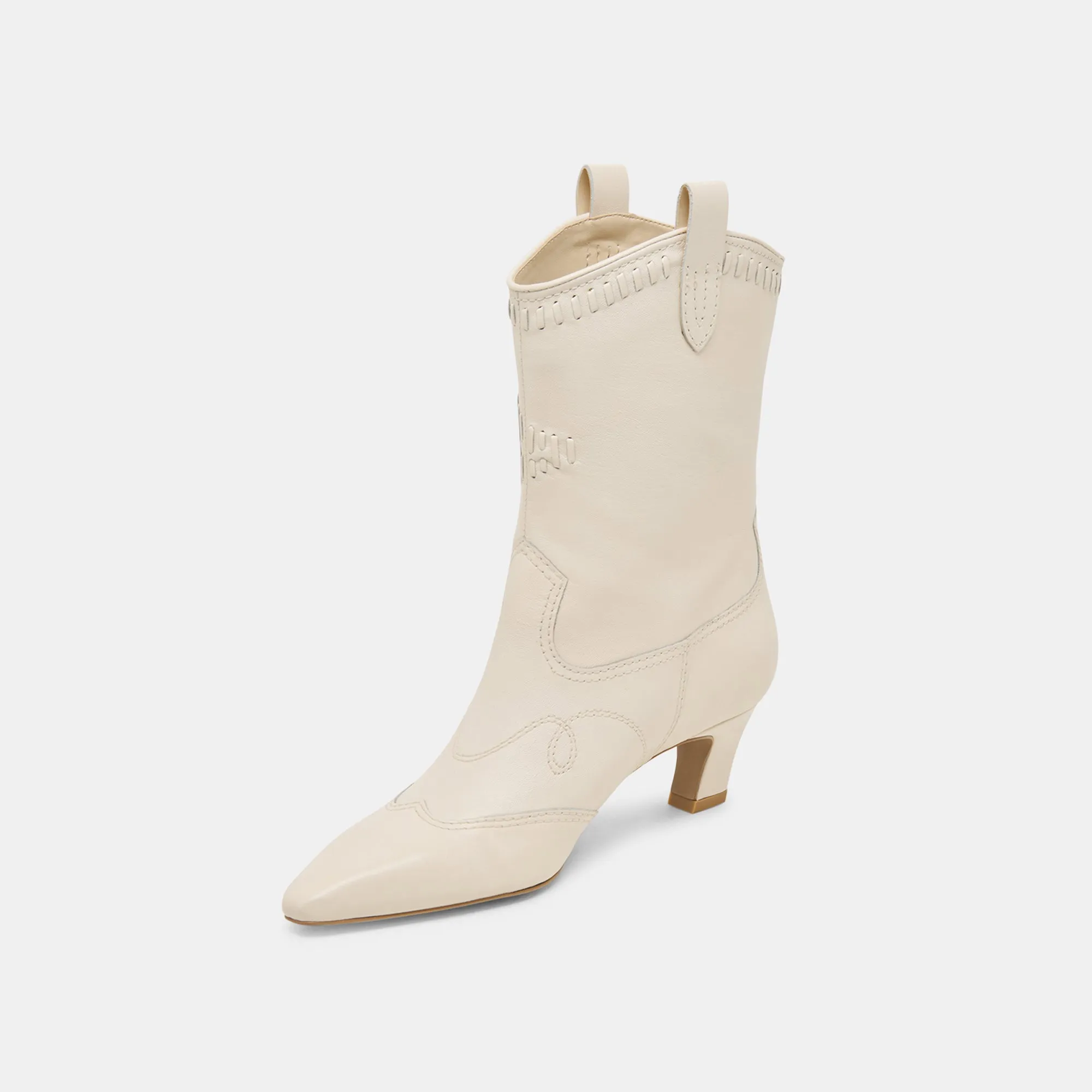 TAVLA STIEFEL IN WEISSEM LEDER