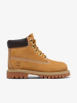 Timberland Kids 6-Zoll Schnürstiefel wasserdicht in Beige
