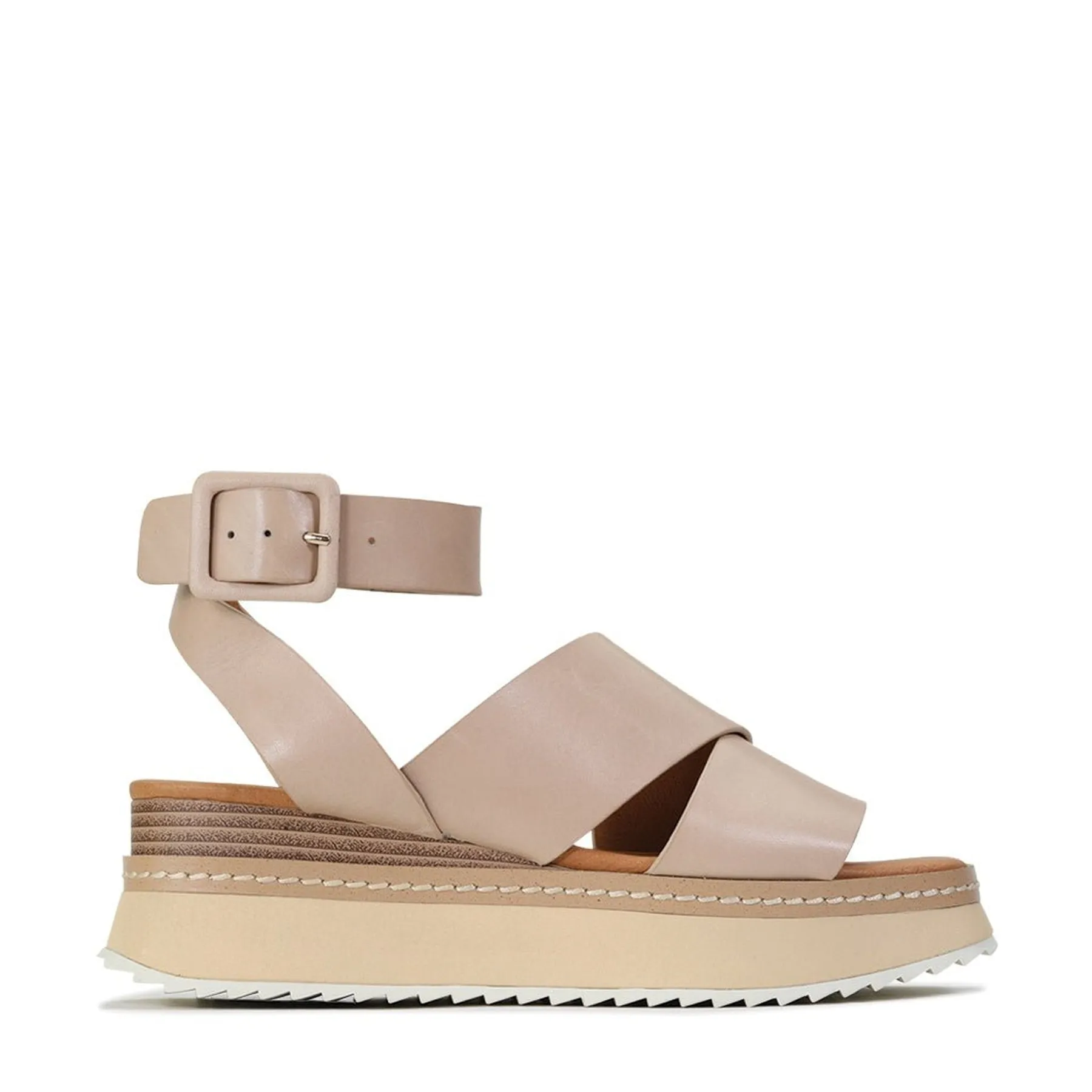 TONALITY LEDER PLATTFORM SANDALEN