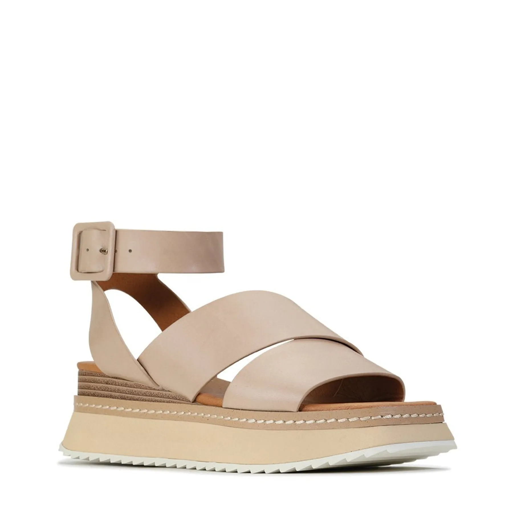 TONALITY LEDER PLATTFORM SANDALEN