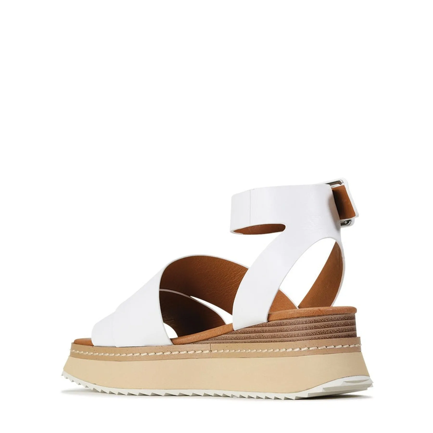 TONALITY LEDER PLATTFORM SANDALEN